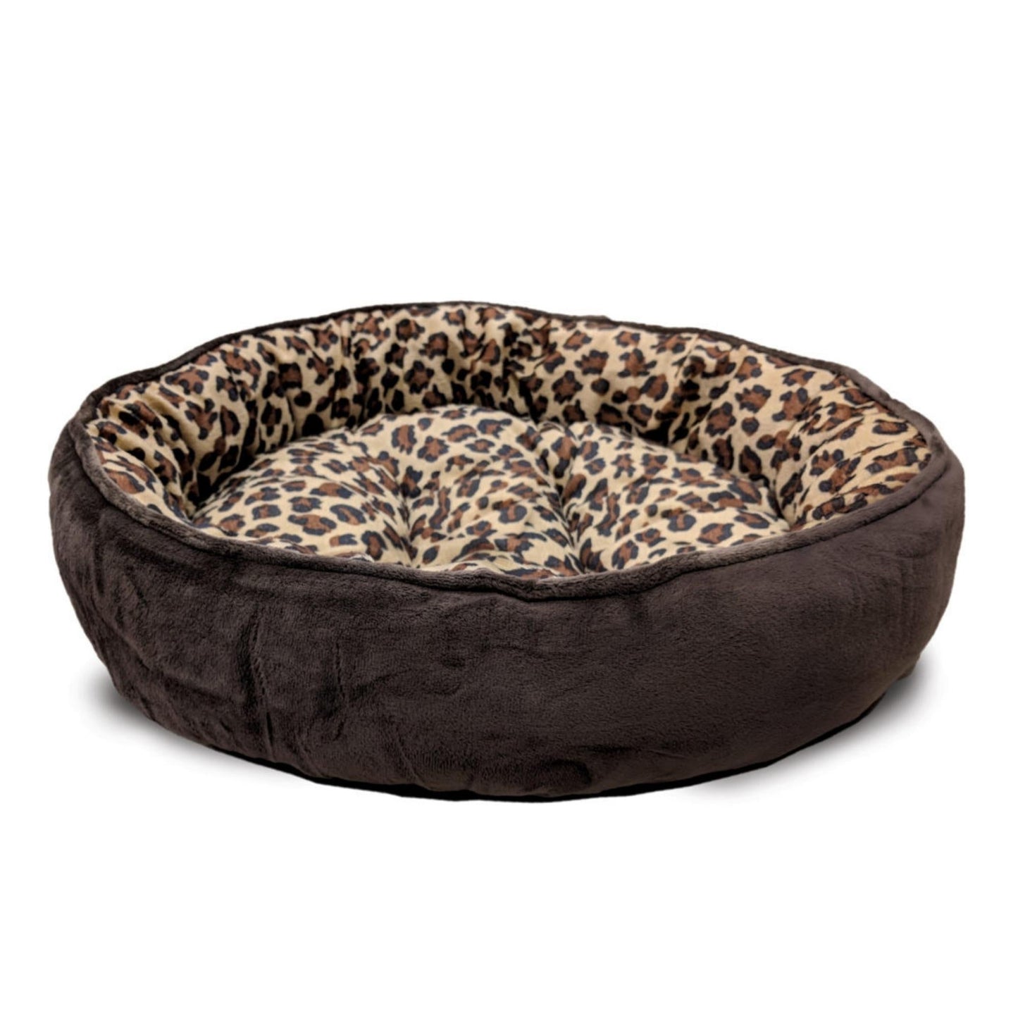 Ethical Pet Sleep Zone Cheetah Round Napper 20" Chocolate