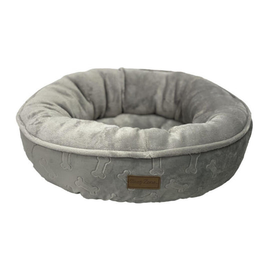 Ethical Pet Sleep Zone Embossed Bone Round 18" Gray