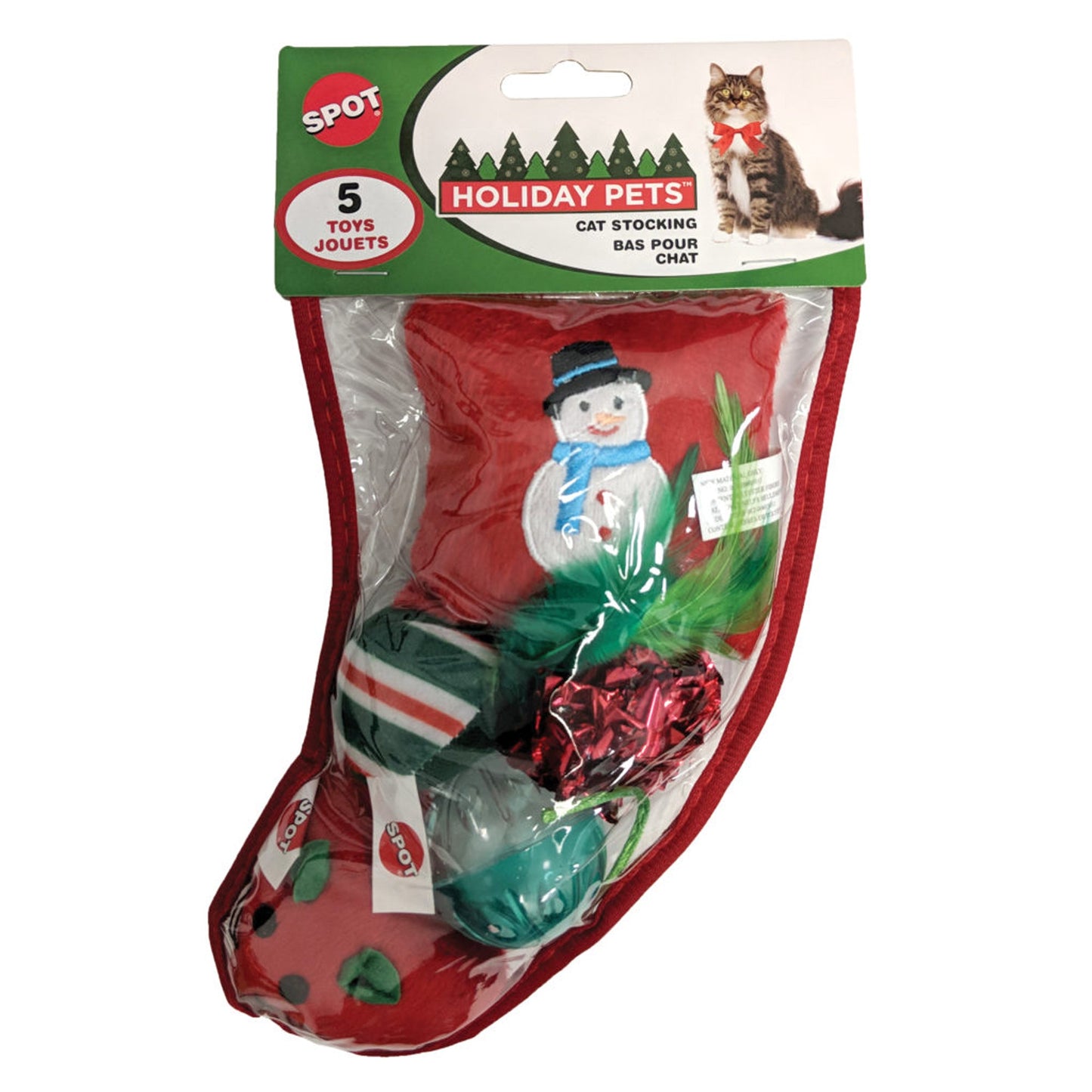 Spot Holiday Cat Stocking 1ea/SM, 5Pc