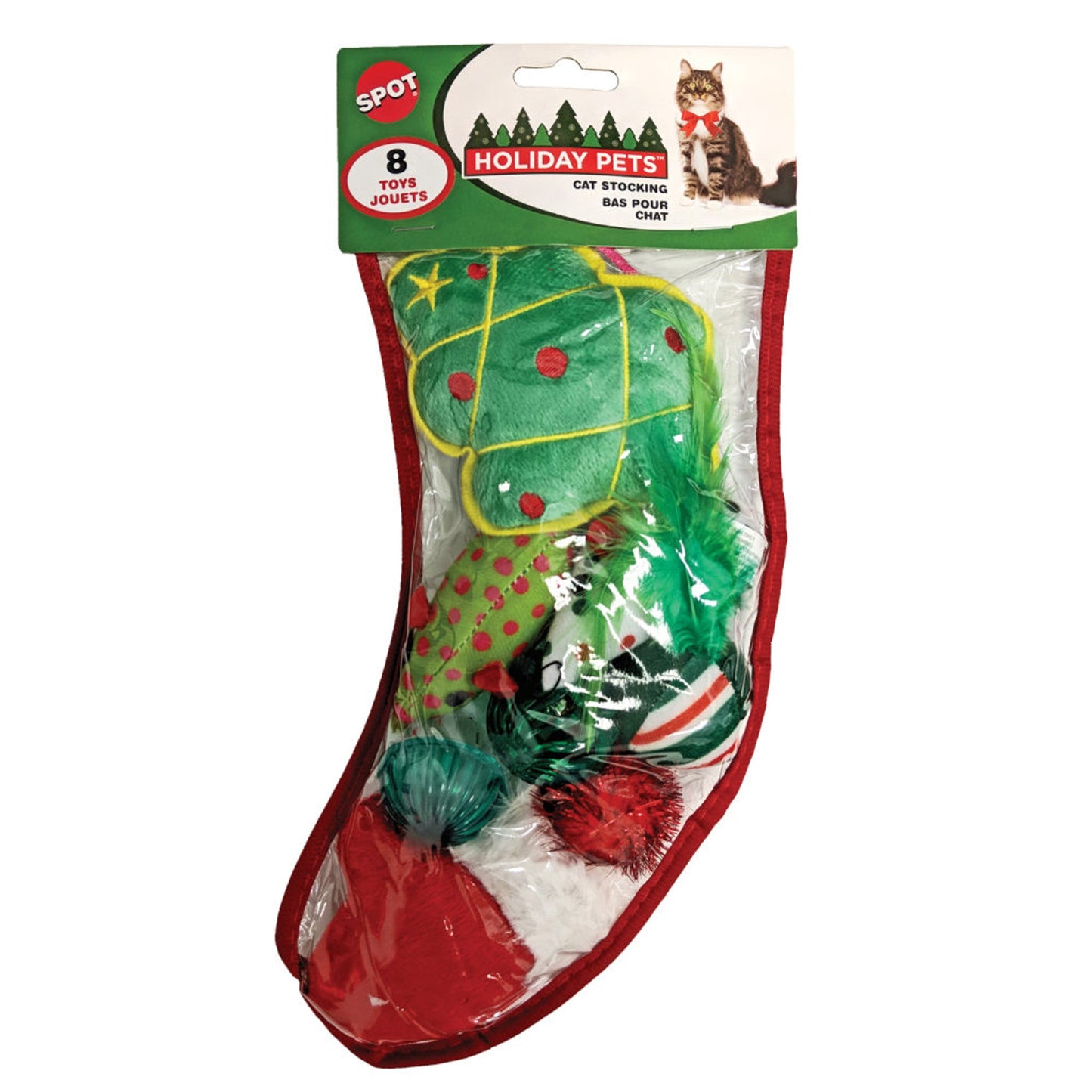 Spot Holiday Cat Stocking 1ea/MD, 8Pc