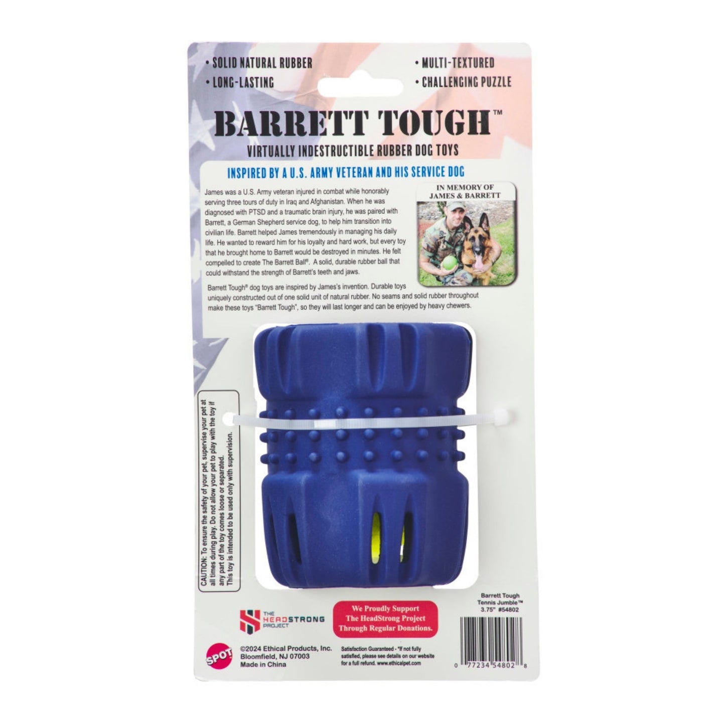 Spot Barrett Tough Tennis Jumble Dog Toy Blue, Blue, 1ea/SM