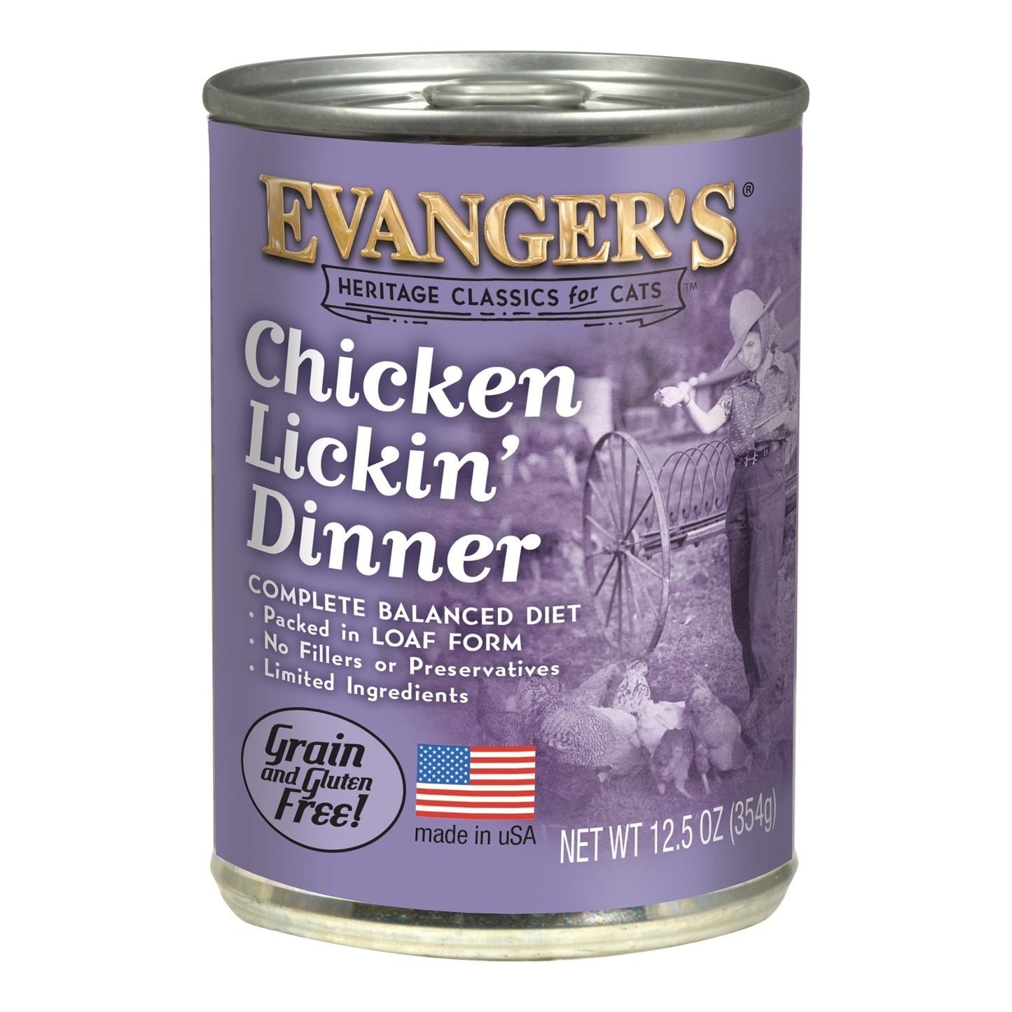 Evanger's Heritage Classic Wet Cat Food Chicken Lickin' 12ea/12.8 oz, 12 pk