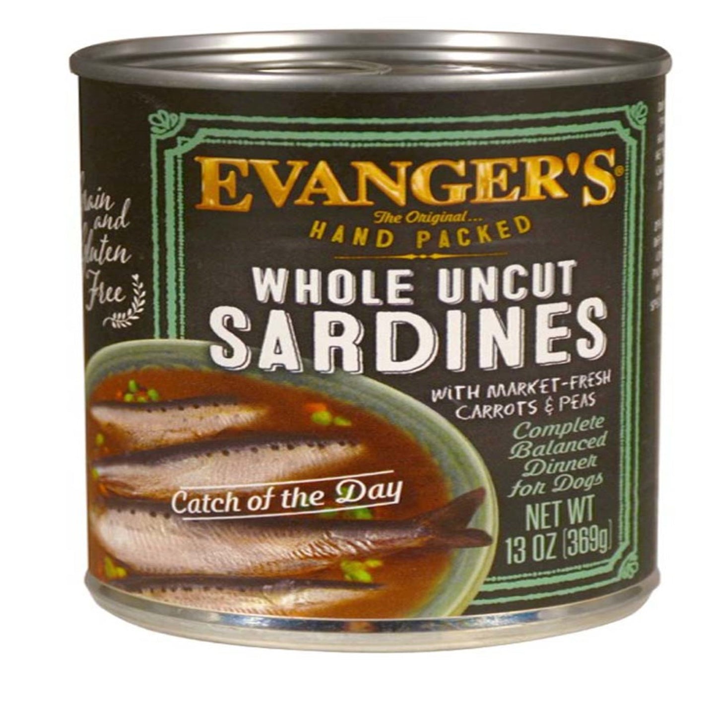 Evanger's Hand Packed Wet Dog Food Whole Uncut Sardines 12oz. (Case of 12)