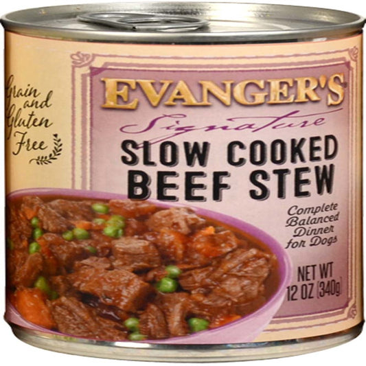 Evanger's Signature Series Wet Dog Food Slow Cooked Beef Stew 12oz. (Case of 12)