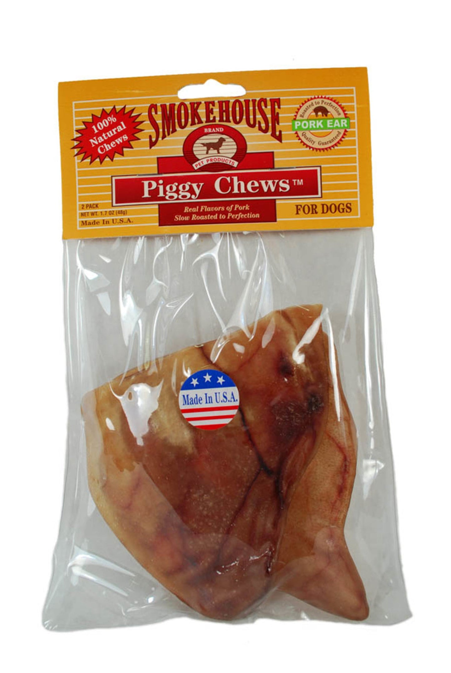 Smokehouse USA Made Natural Pig Ears Dog Chew 1ea/2 pk