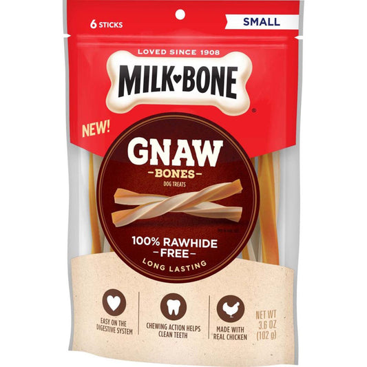 Milk-Bone Gnaw Bones Stick Dog Treats Chicken 1ea/3.6 oz, 6 ct