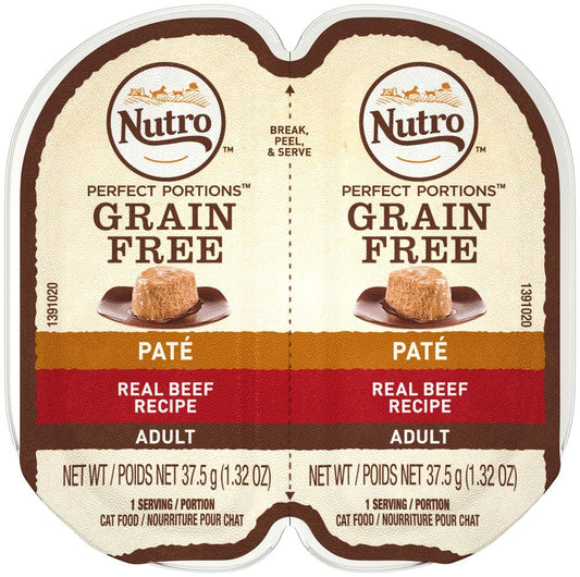 Nutro Products Perfect Portions Grain Free Paté Adult Wet Cat Food Beef 24ea/2.6 oz, 12 pk