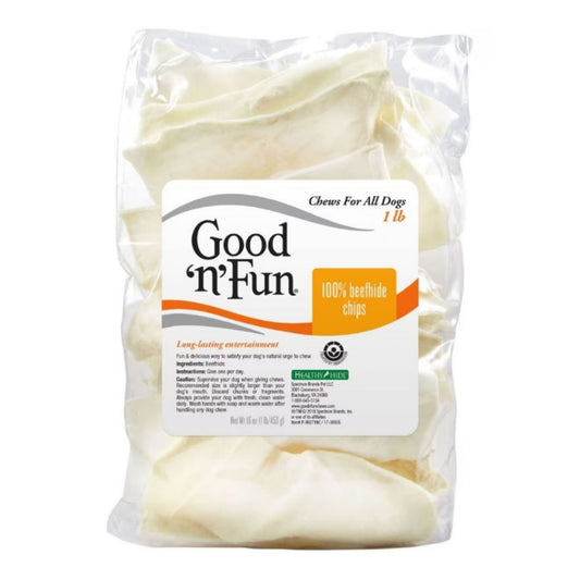 Good 'N' Fun Beefhide Chips Natural 1Lbs