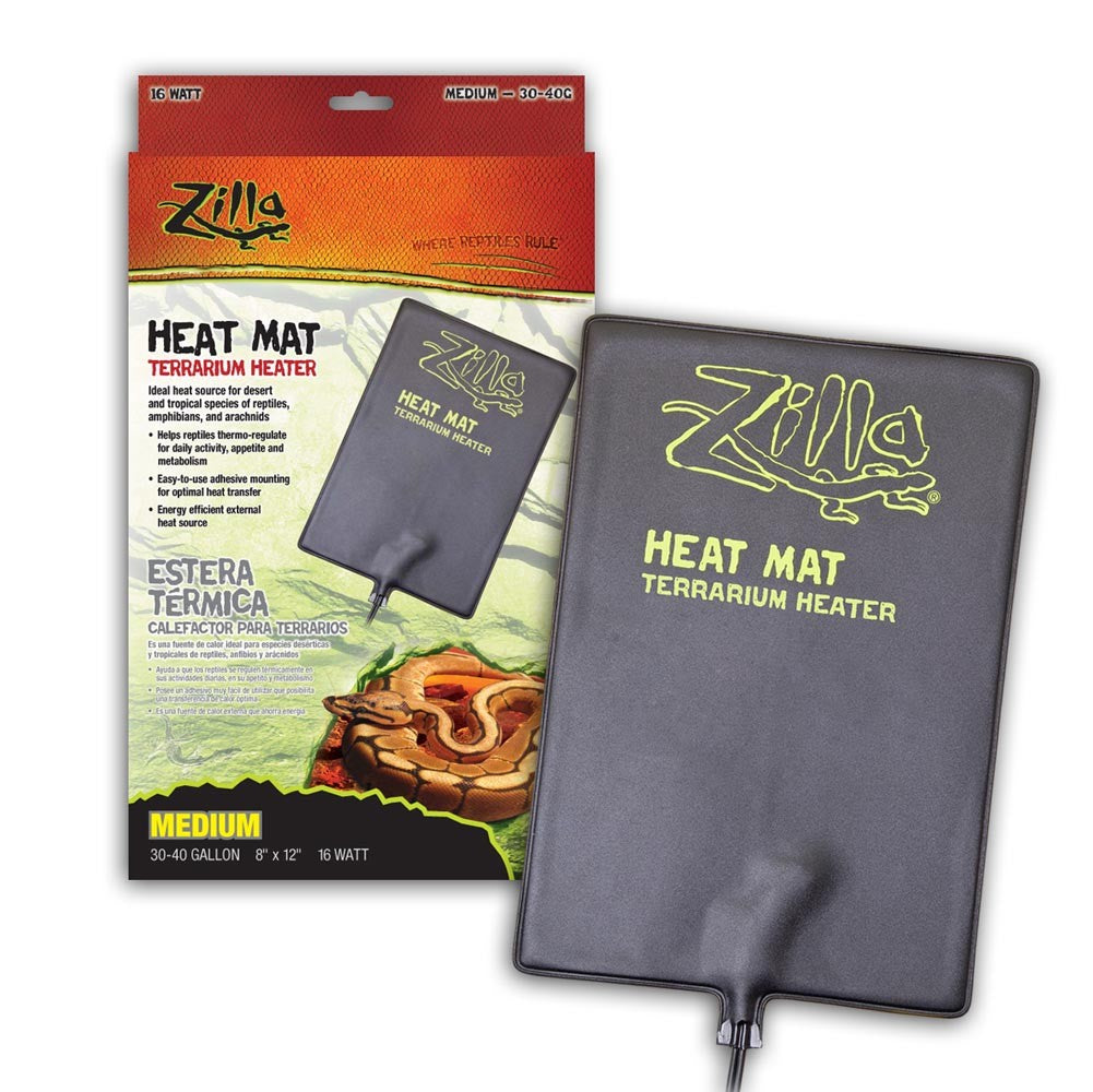 Zilla Terrarium Heat Mats Black 1ea/Medium, 30-40 gal, 16 W