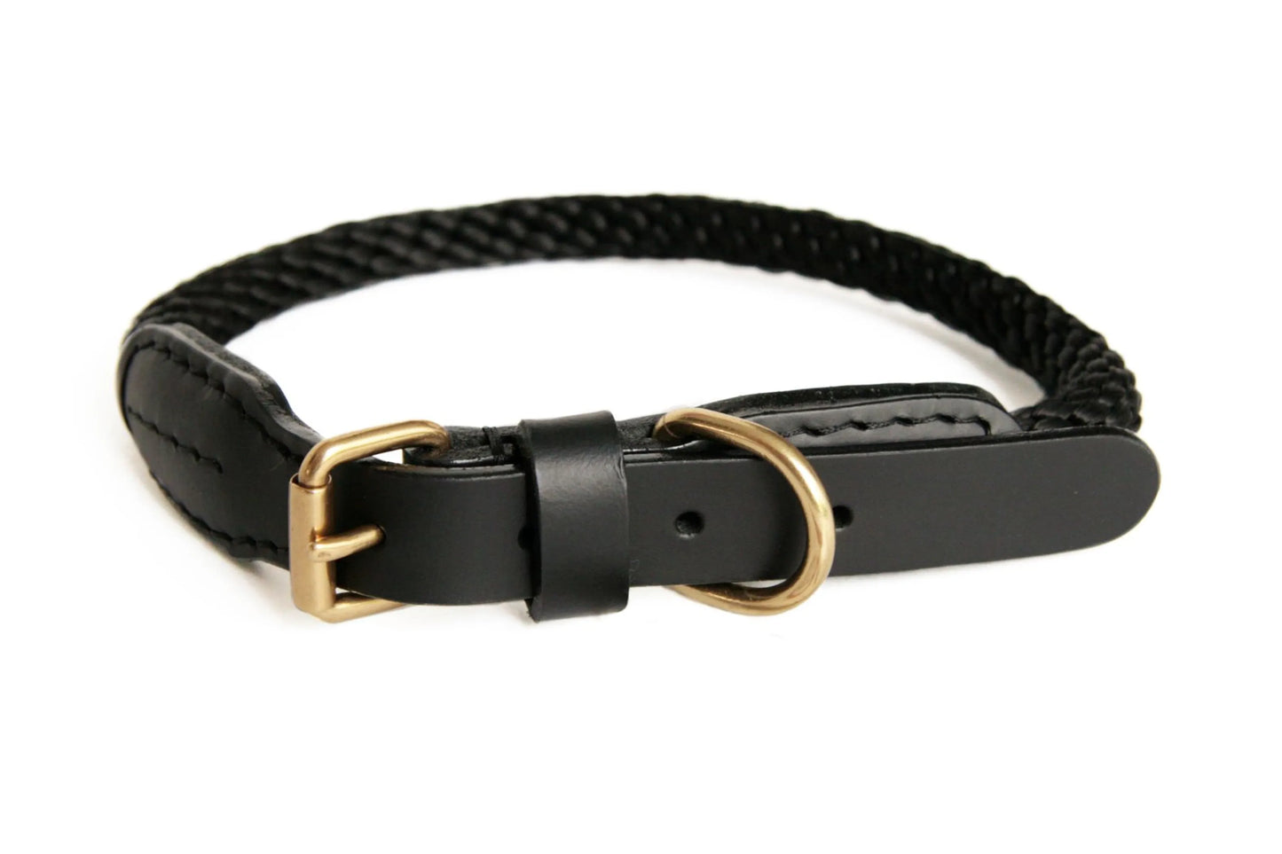 Rope and Leather Collar with Buckle (18 in)