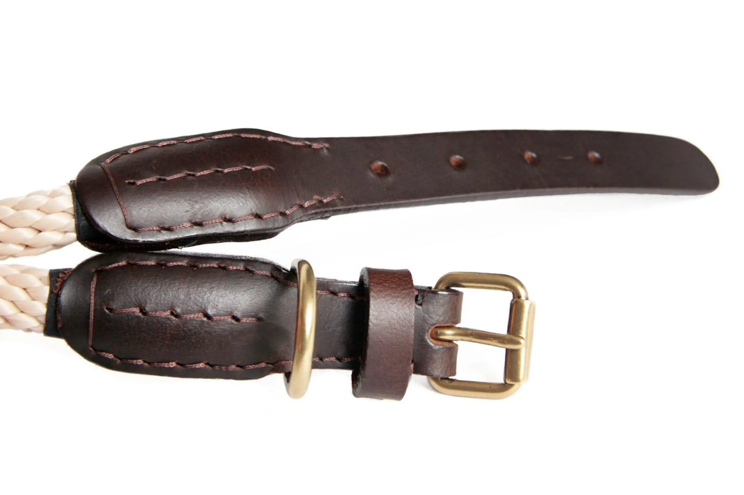 Rope and Leather Collar with Buckle (18 in)