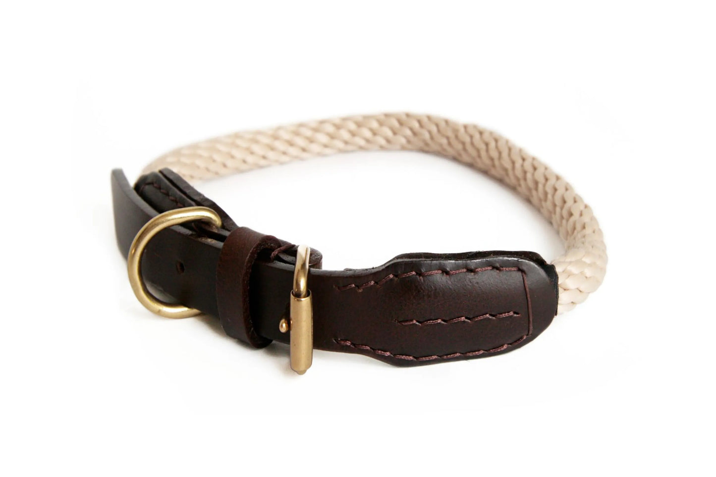 Rope and Leather Collar with Buckle (18 in)