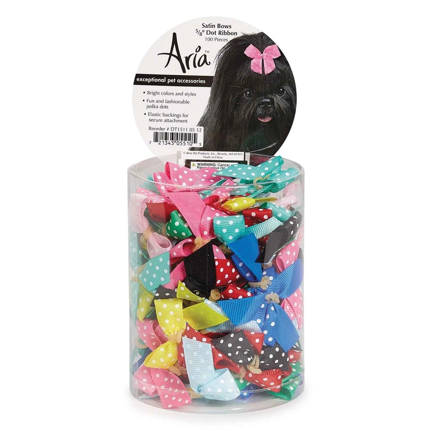 AR Grosgrain Bow Dot 5/8 In Asst