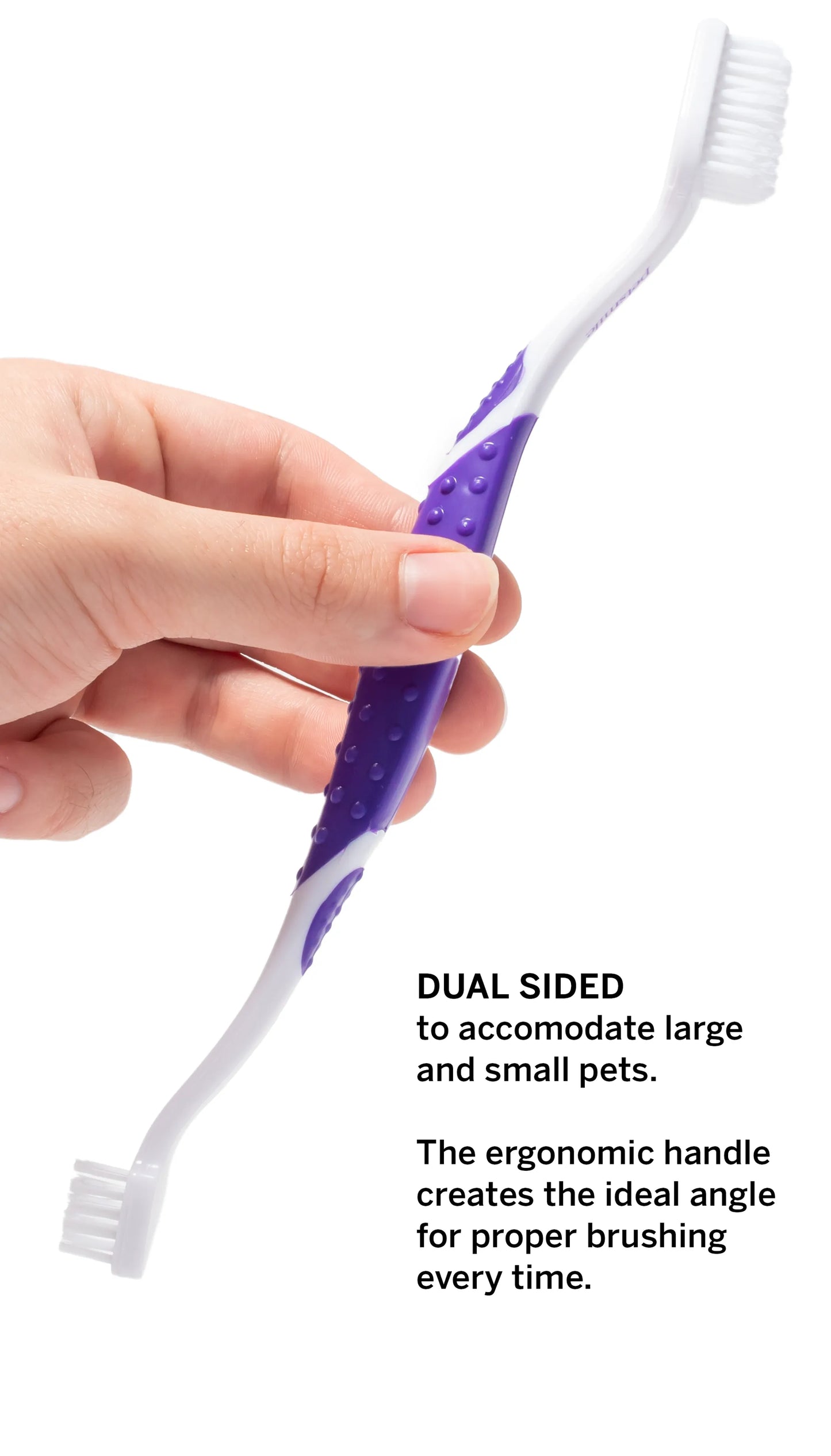 Professional Pet Toothbrush - Patented 45 Degree Dual-Ended Brush Head