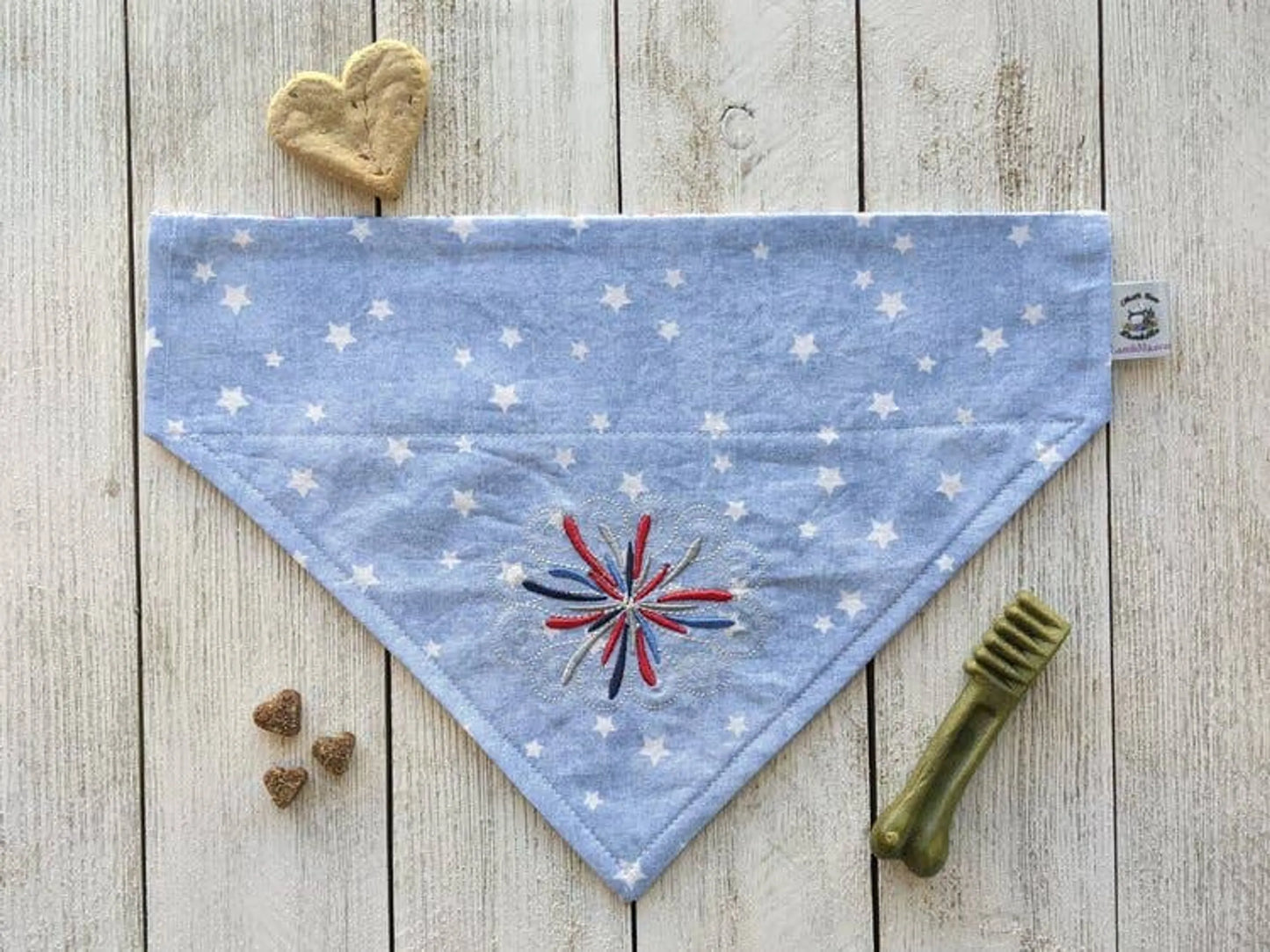 Embroidered Print - Traditional Tie-Around Dog Bandana