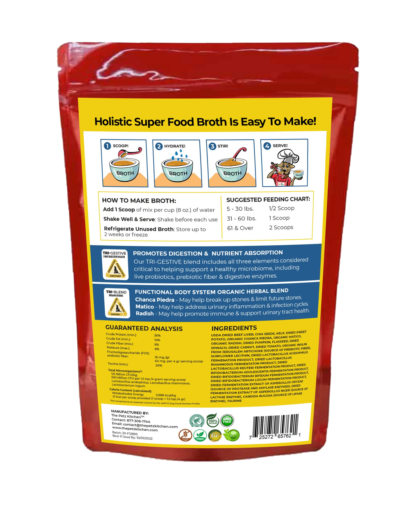 Super Food Broth Stone Breaker Support* The Petz Kitchen Dogs & Cats