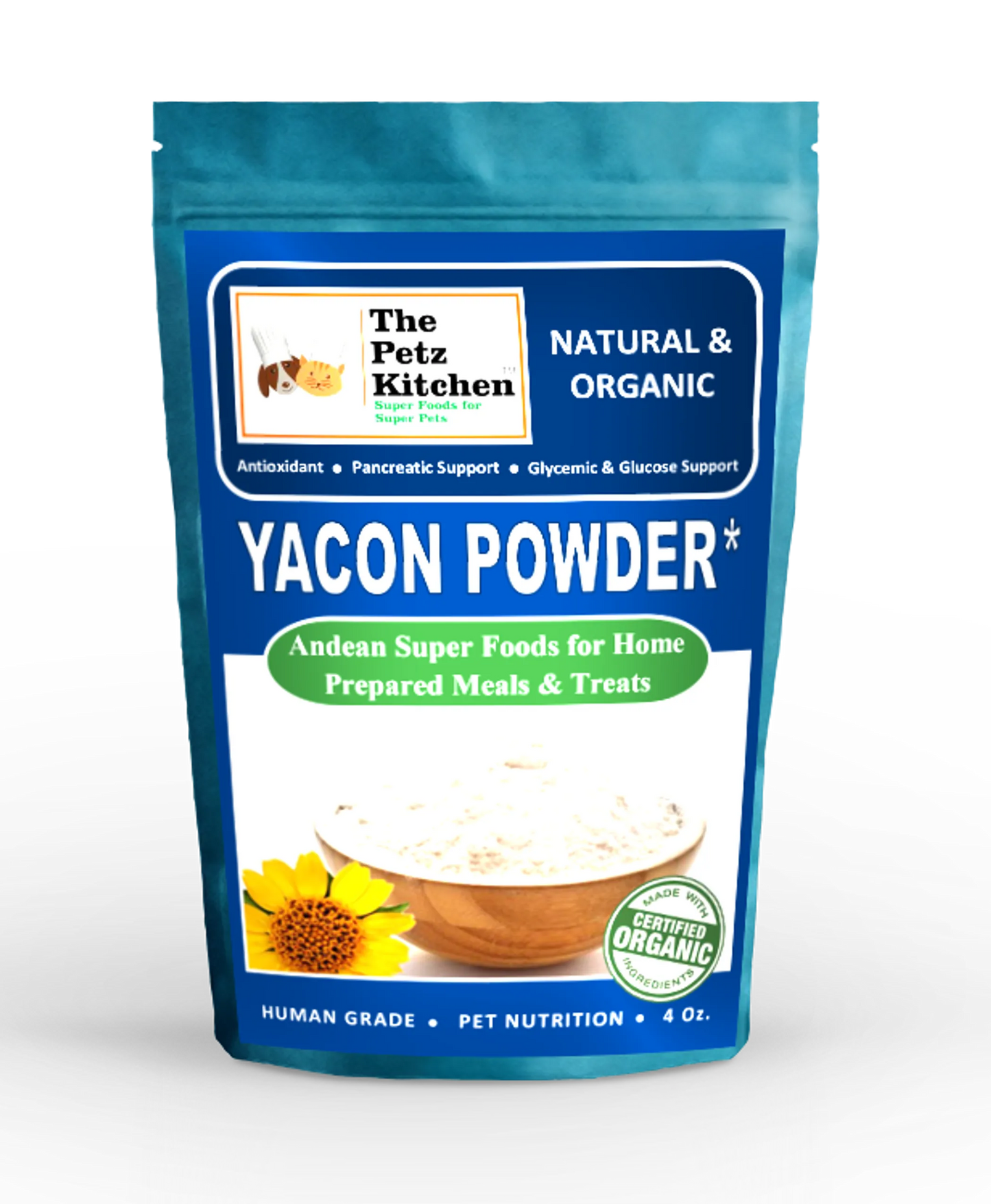 Yacon Leaf - Antioxidant Pancreatic Support* Glycemic & Glucose Support* The Petz Kitchen - Organic Human Grade Ingredients For Home Prepared Meals & Treats