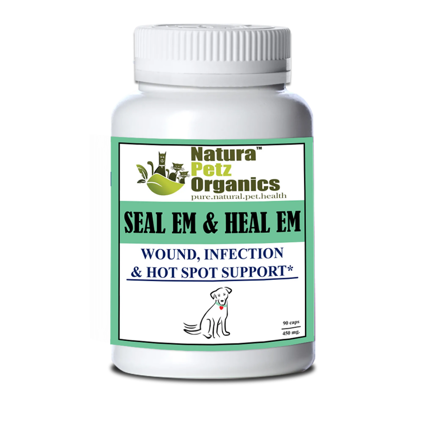 Seal Em & Heal Em Capsules Dog Cat & Small Animal*  Wound, Infection & Hot Spot Support*