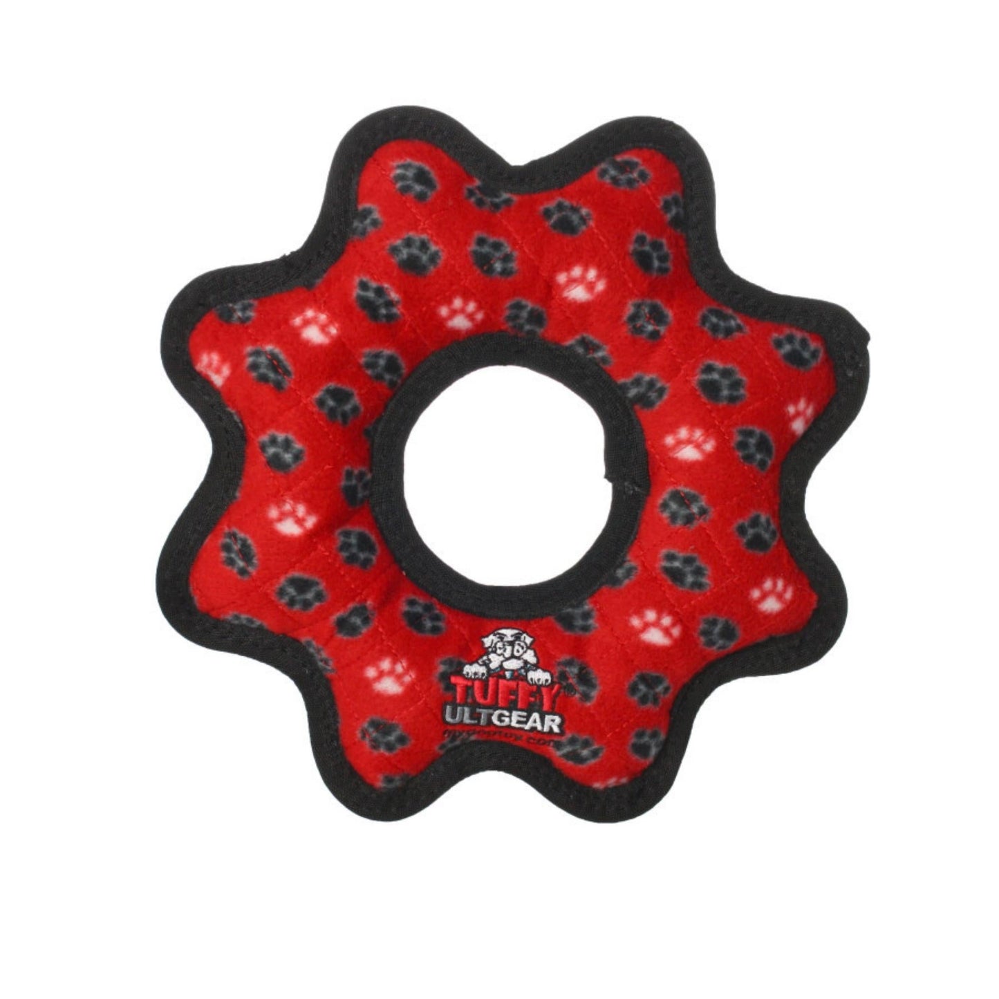 Tuffy Ultimate Gear Ring Durable Dog Toy Red Paw, 1ea/12 in