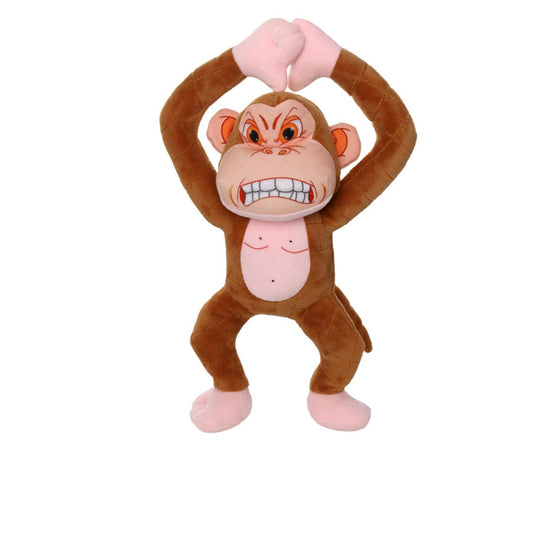 Mighty Angry Animals Monkey Durable Dog Toy Brown 1ea/15 in