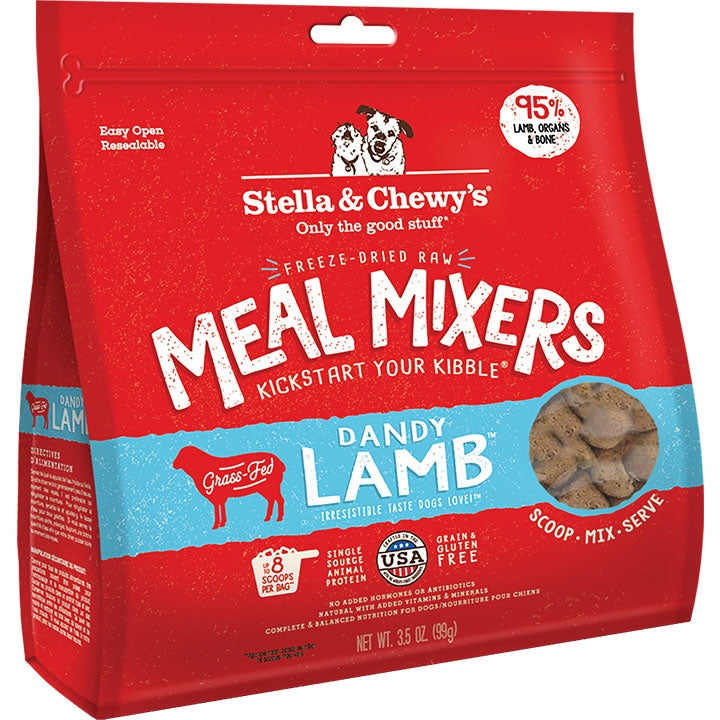 Stella And Chewys Freeze Dried Raw Dandy Lamb Meal Mixers Grain-Free Dog Food Topper 3.5 oz.