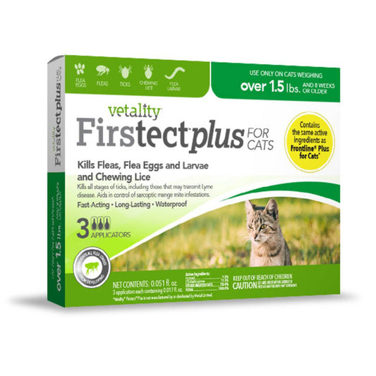 Vetality Firstect Plus Flea & Tick Treatment for Cats 1ea/3 ct