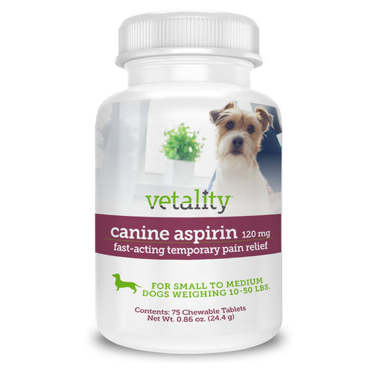 Vetality Canine Aspirin Chewable Tables 120mg 1ea/75 ct