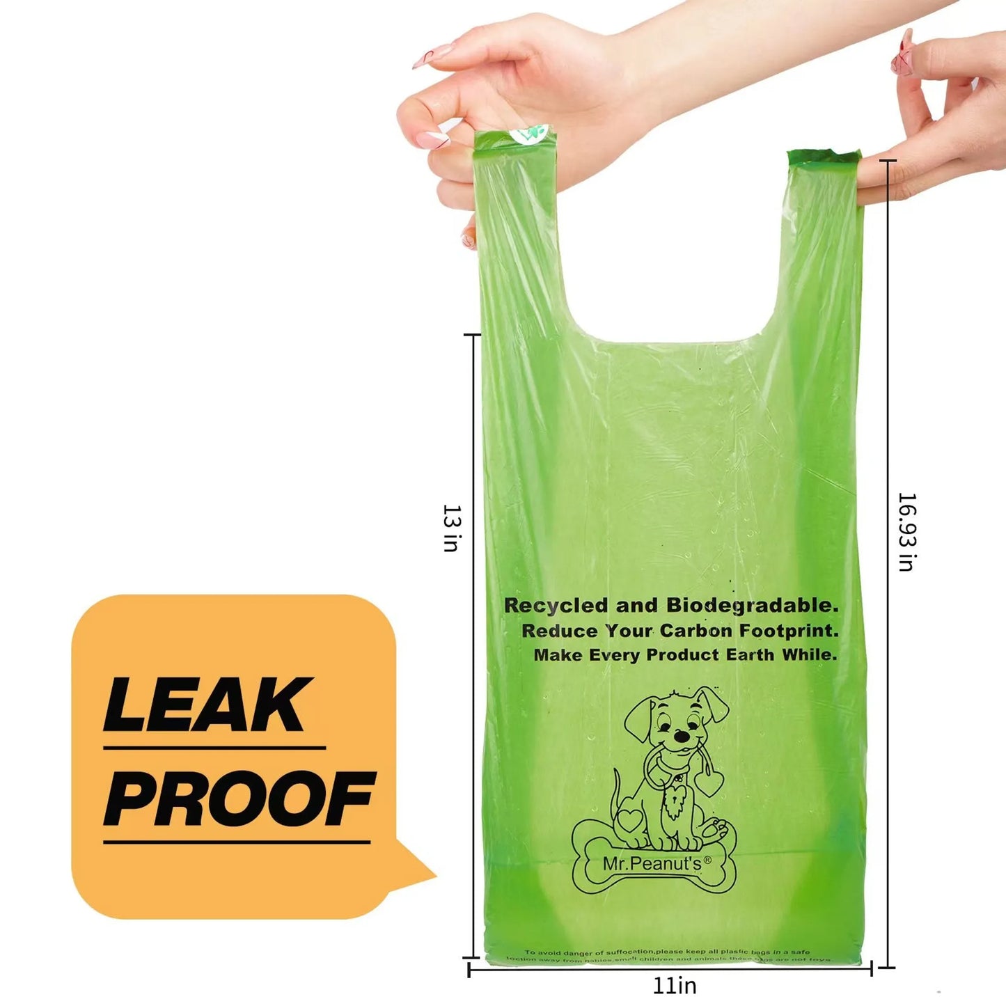 Mr. Peanut's XL Pooper Scooper and BioDegradable Recycled Plant Based Waste Bags