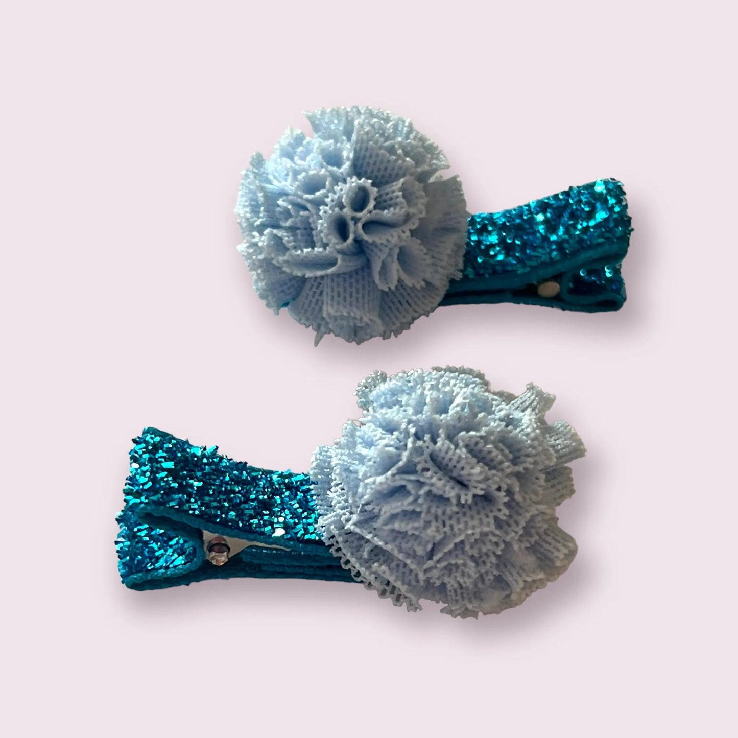 Mini Tulle Pom Pom Dog Hair Barrettes