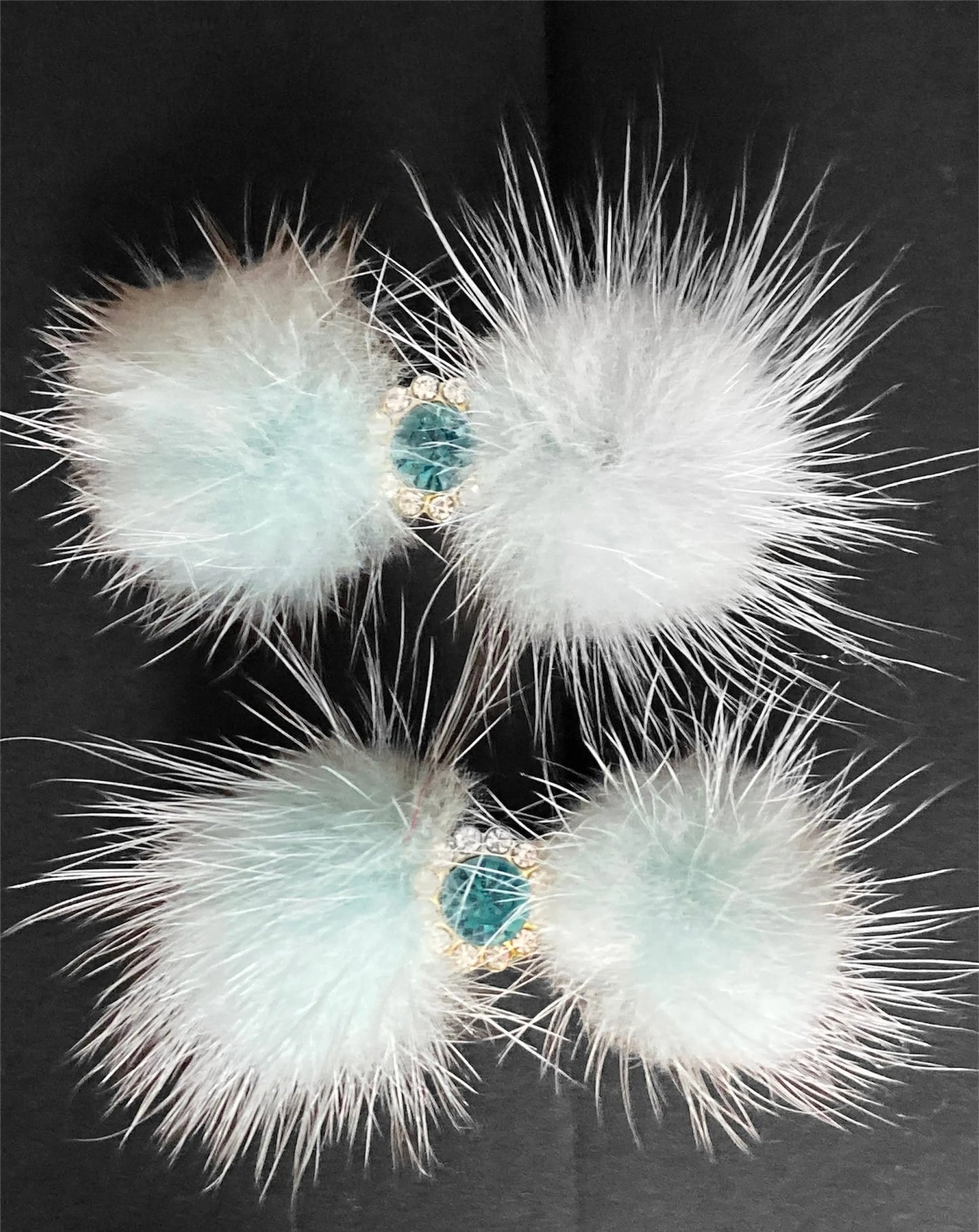 Snowflake Pom Pom Hair Barrettes