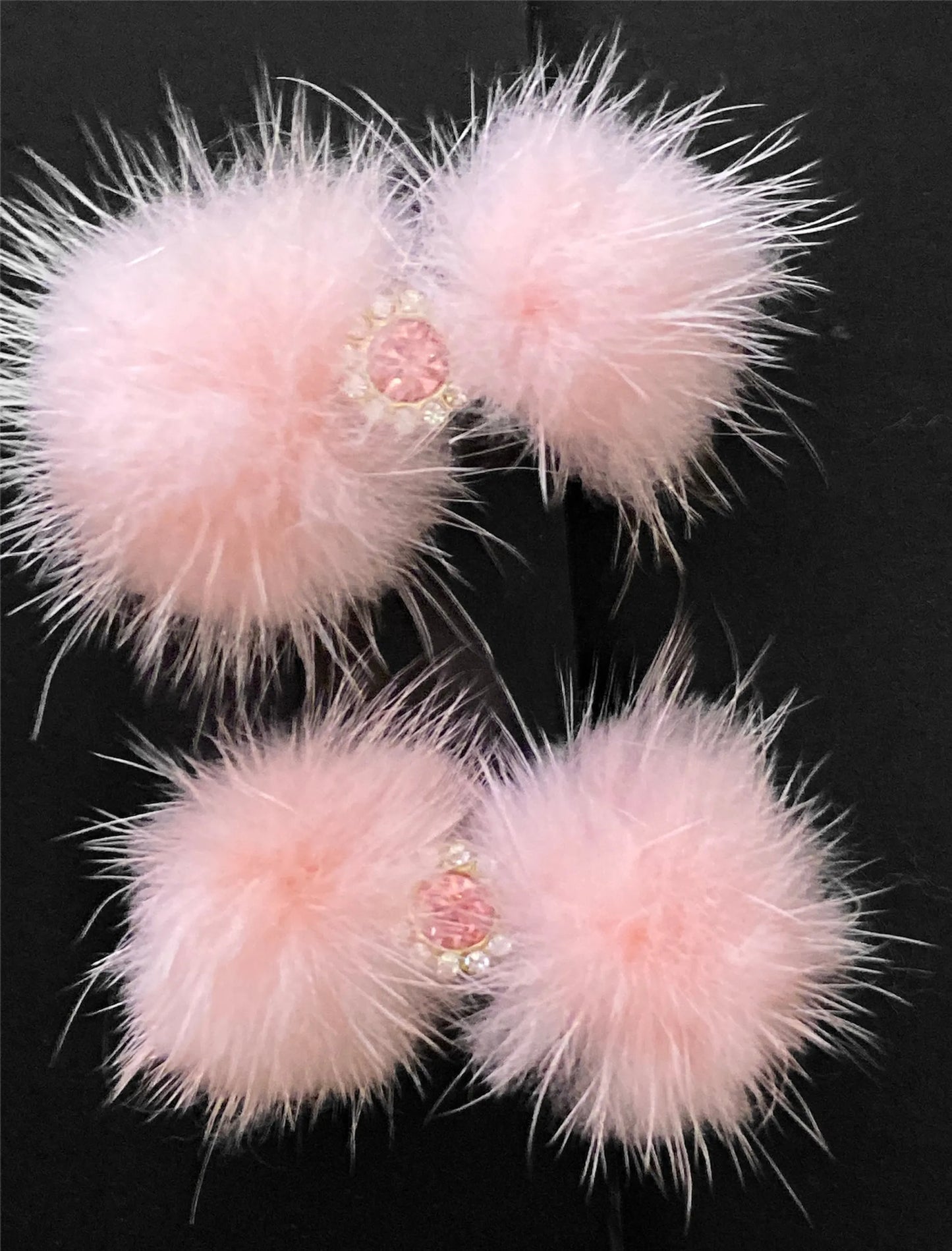 Snowflake Pom Pom Hair Barrettes