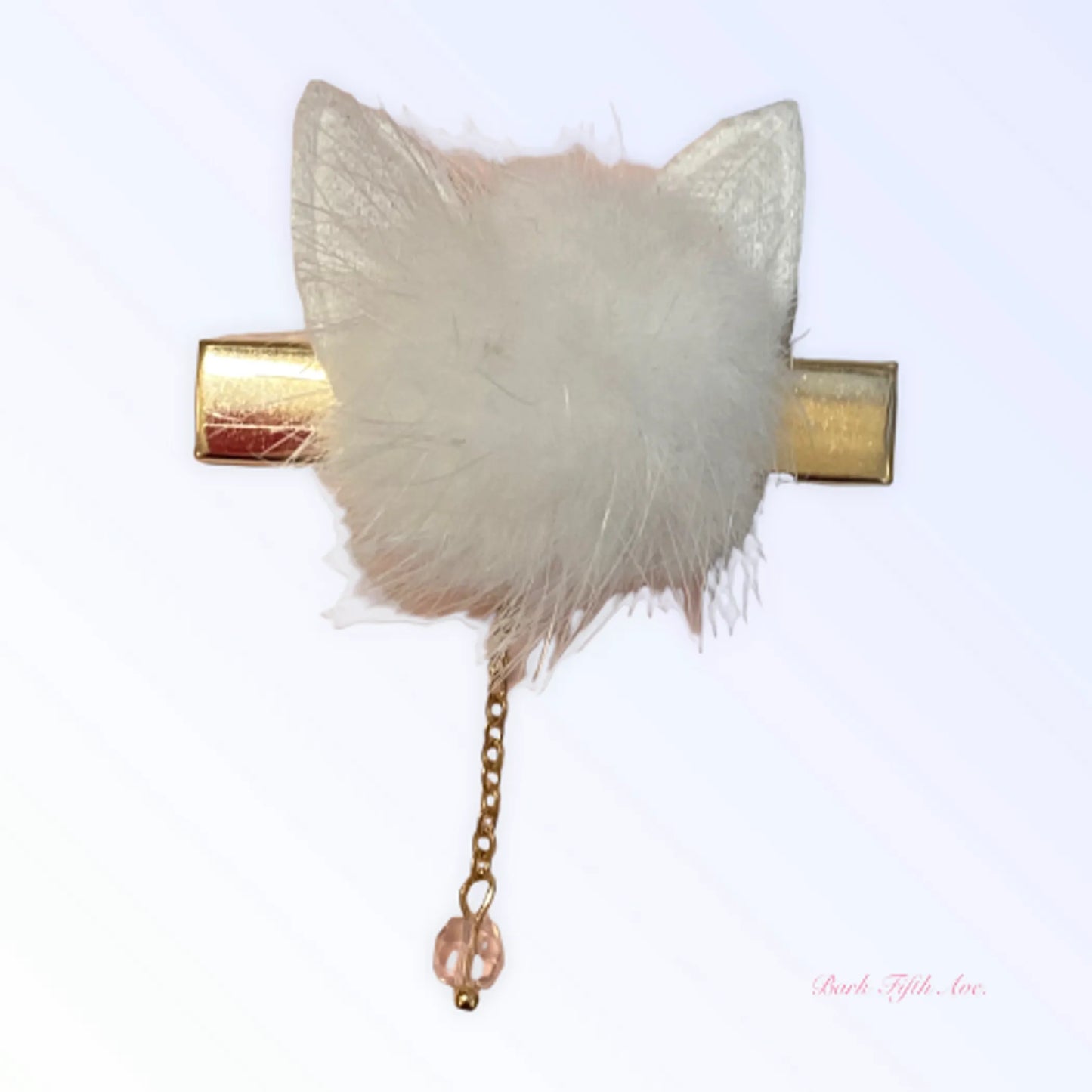 Fuzzy Bunny Pom Pom Hair Barrette