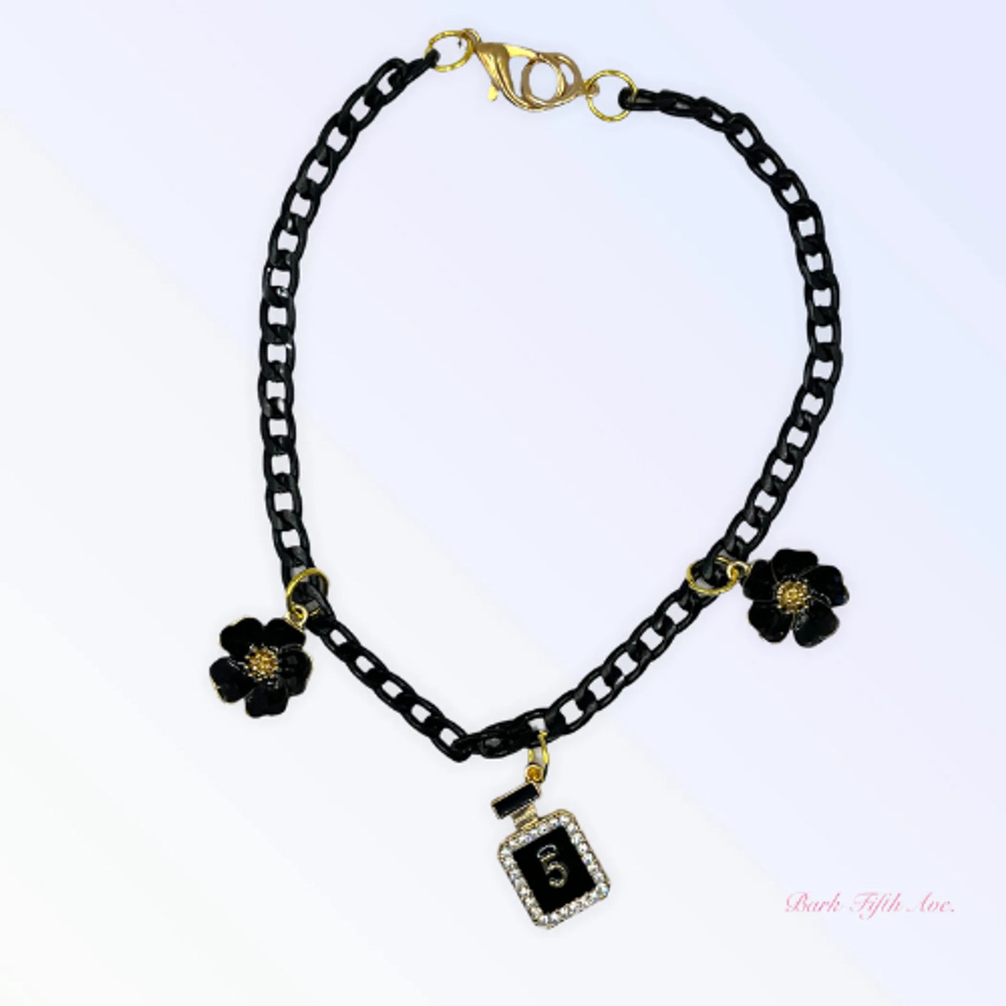 Black & Gold NO. 5 - 3 Charm Necklace