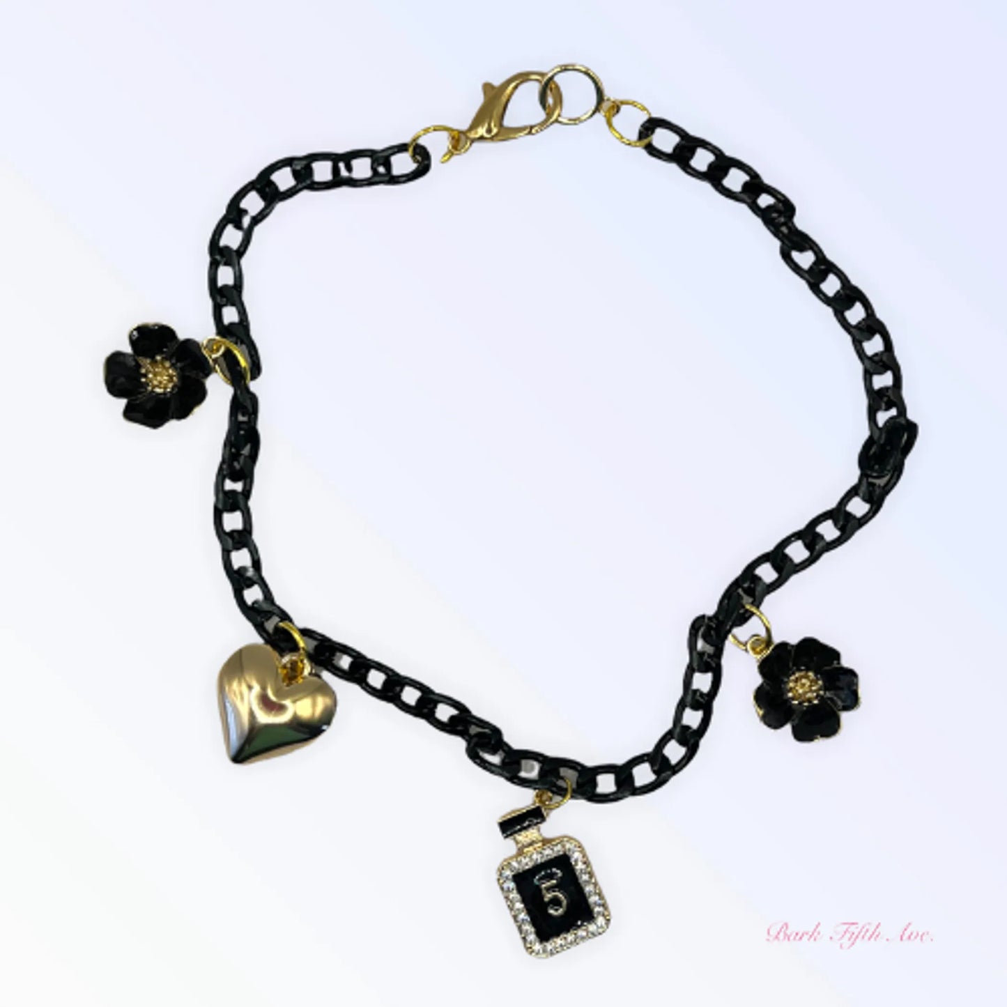 Black & Gold NO. 5 Heart Necklace