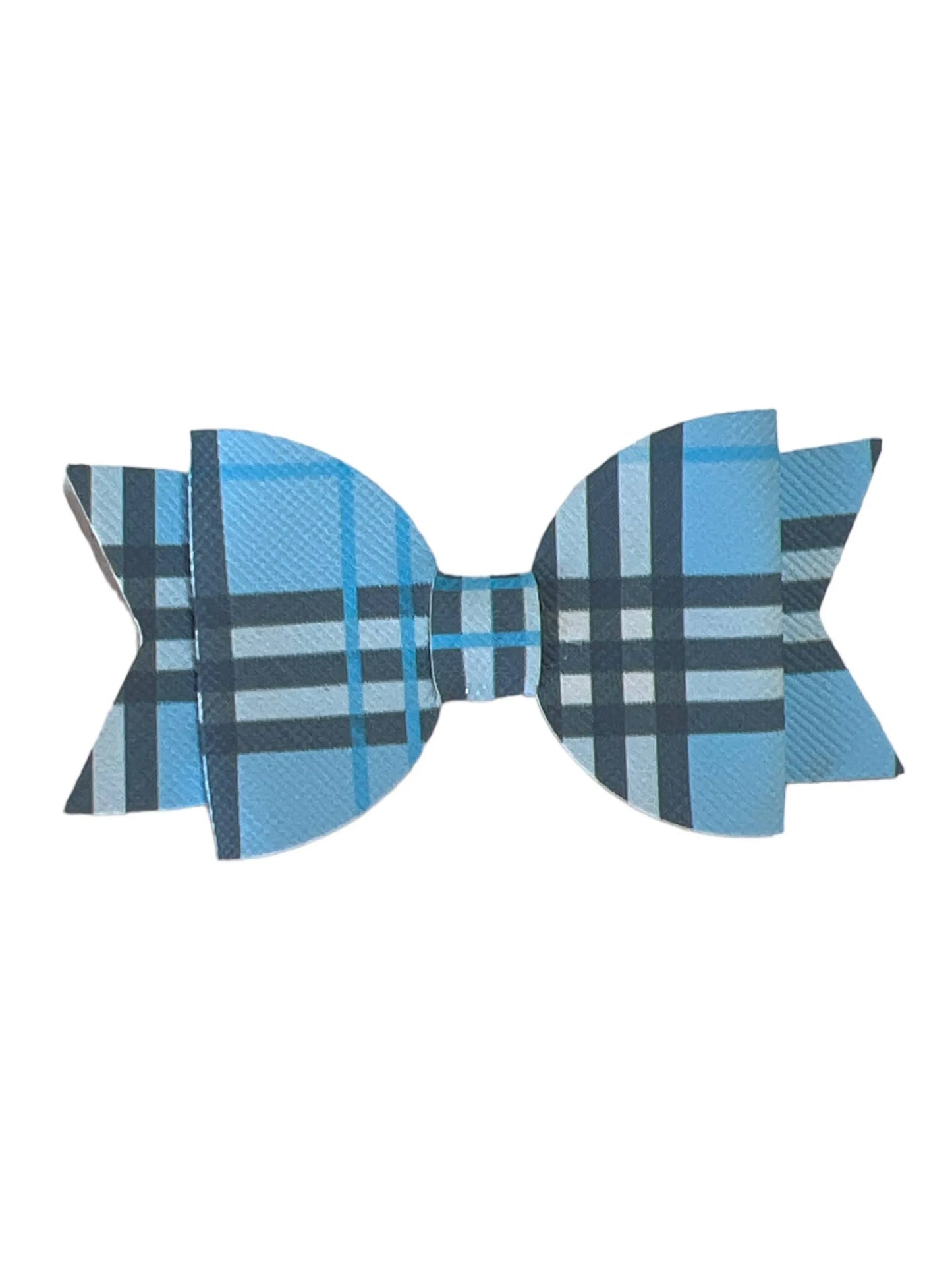 Plaid Vegan Letherette Dog Hair Barrette