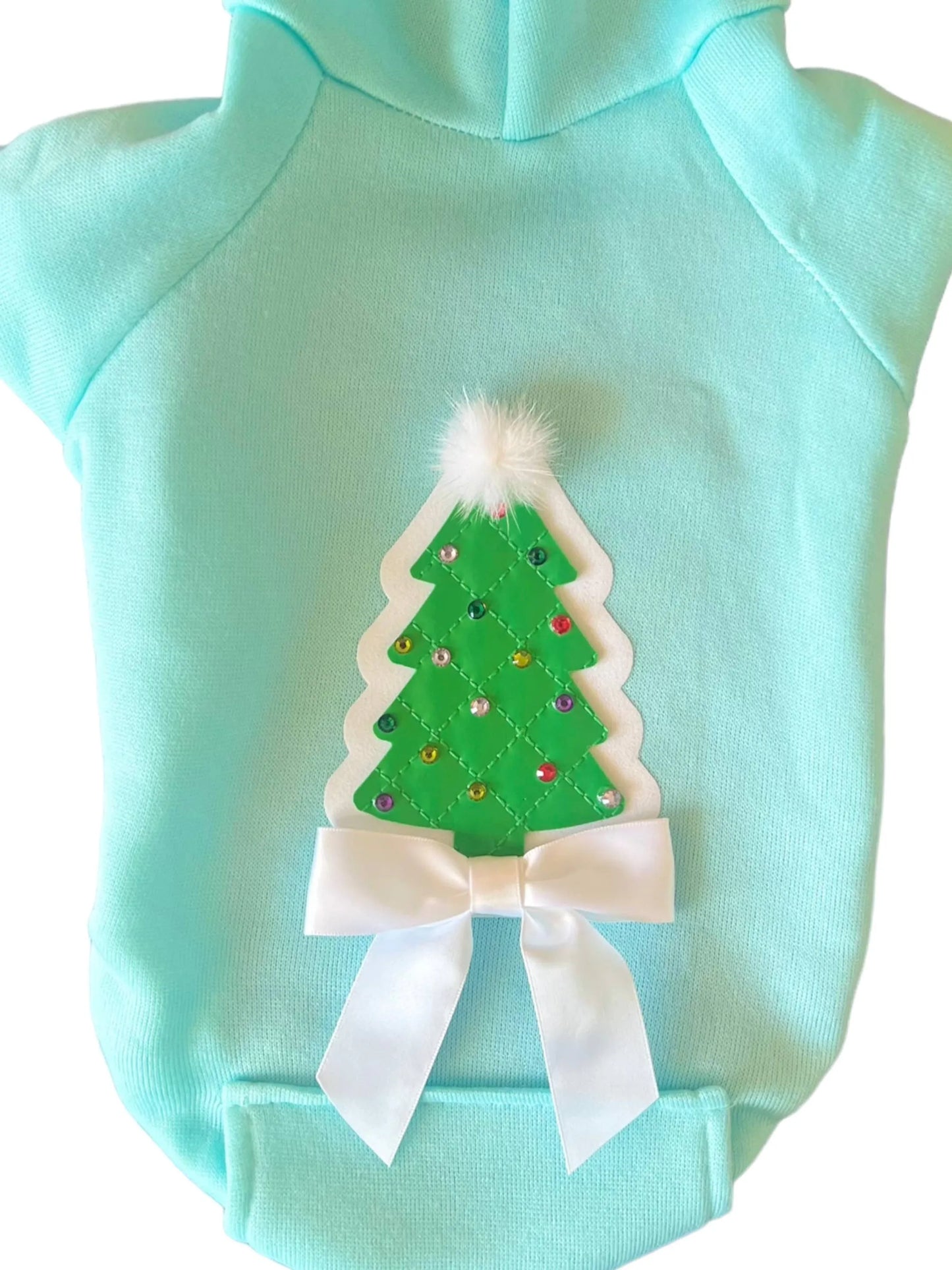 Quilted Christmas Tree Dog Hoodie