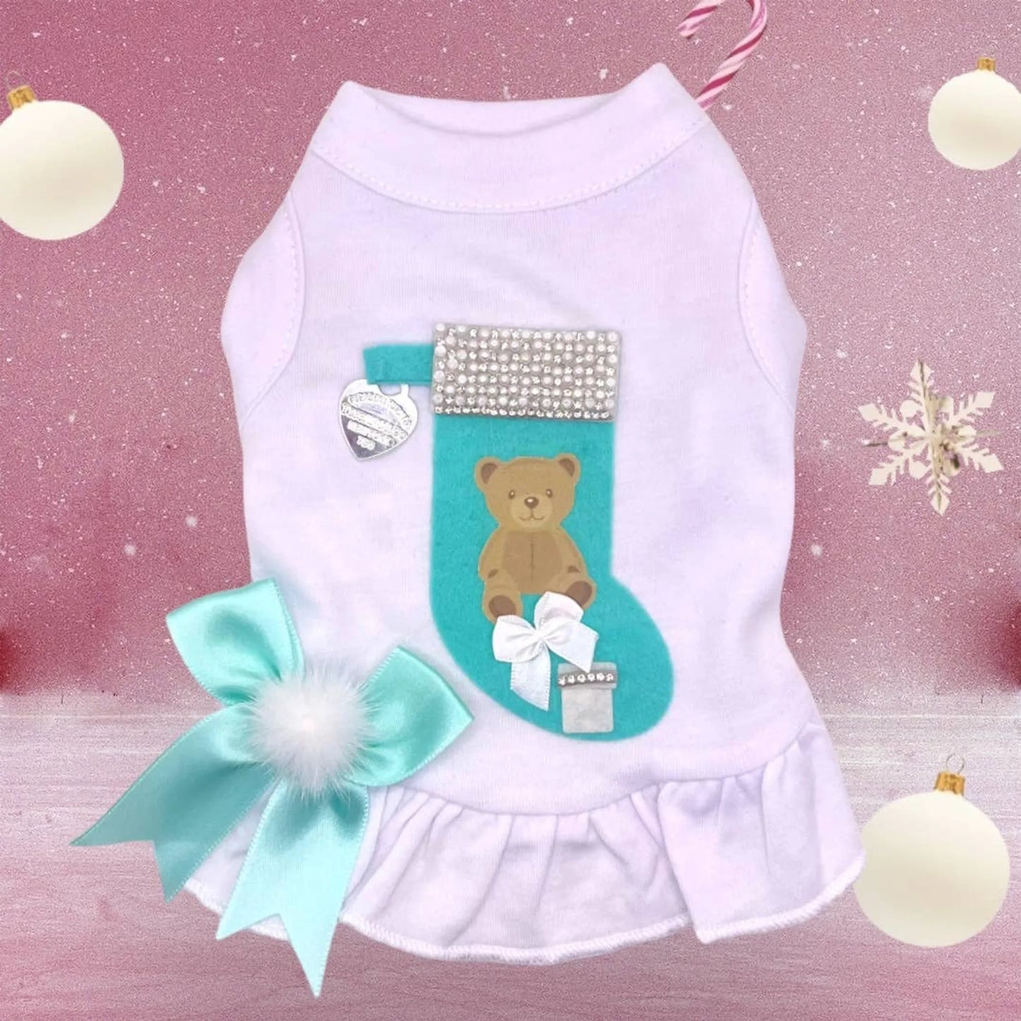 Sniffany Bear Stocking Dress- Dog Dress