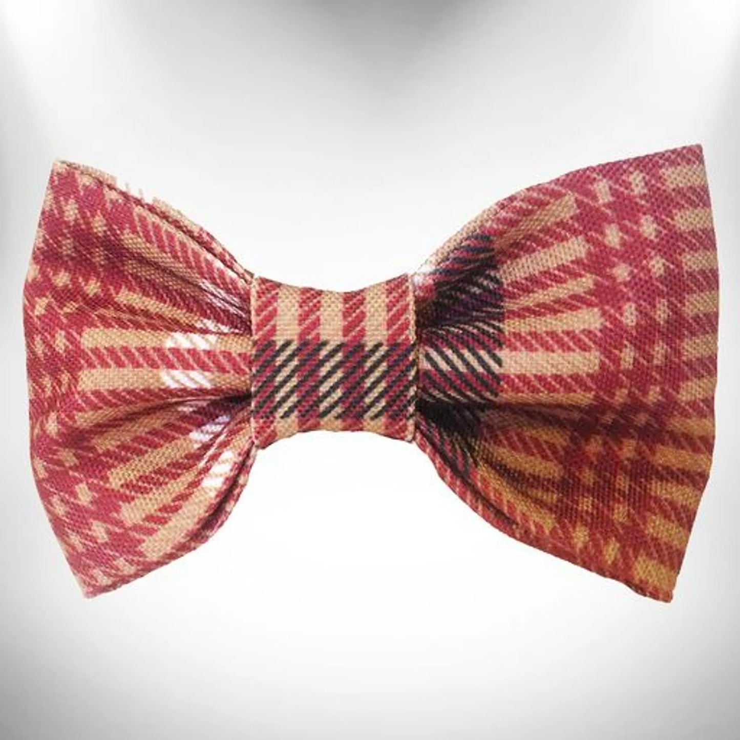 Plaid Dog Bow Tie