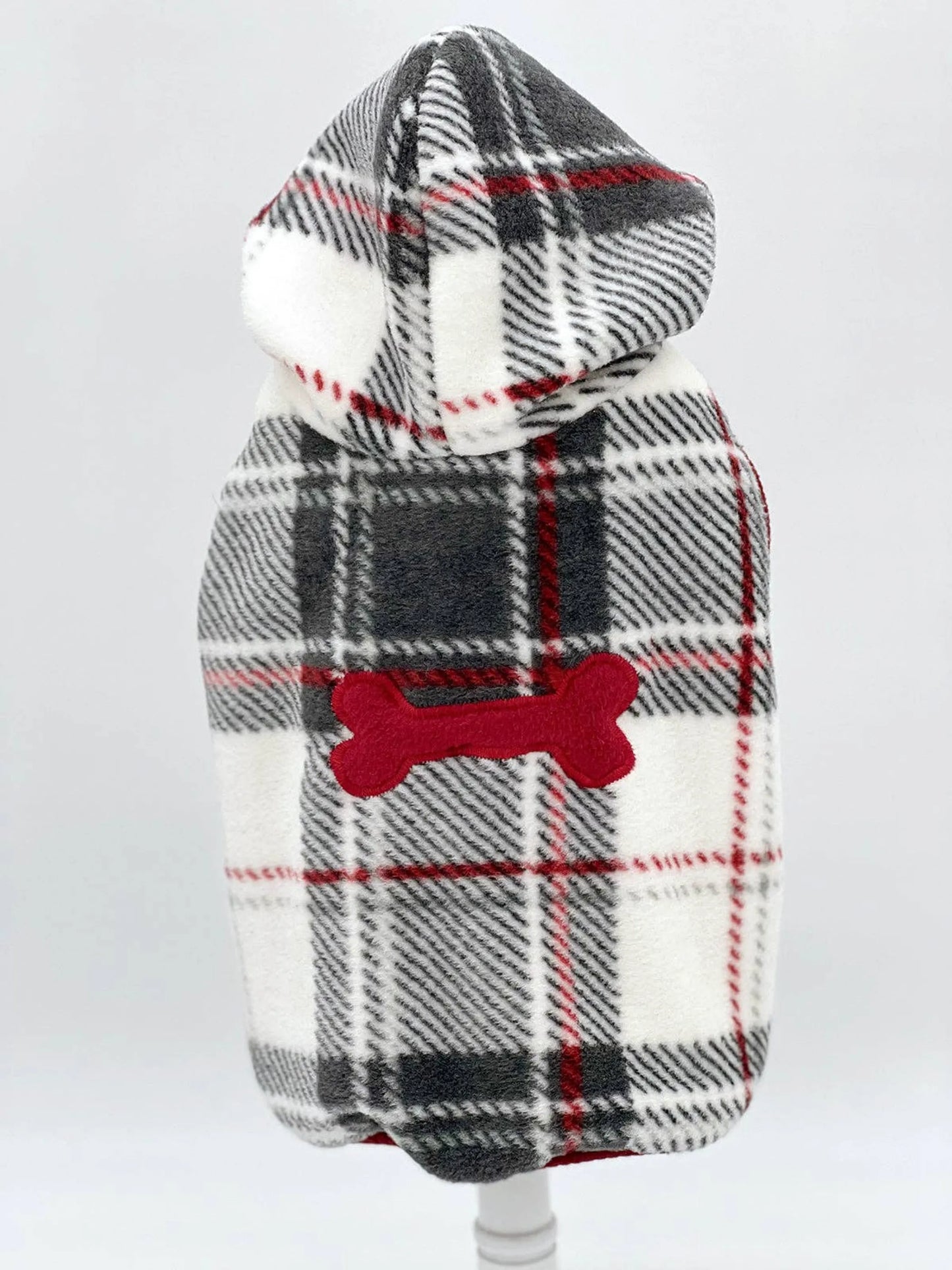 "Snowy Roads" Luxe Fleece Blanket Hoodie in Lodge Plaid