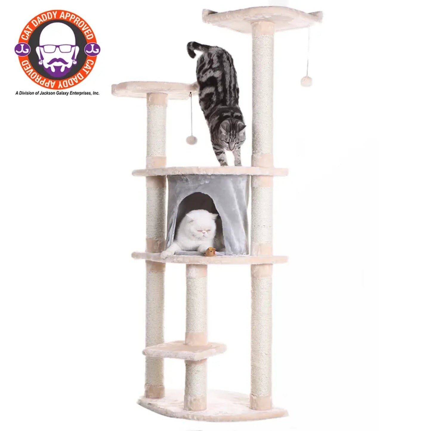 Armarkat 64" Real Wood Cat Tree W Sractch Sisal Post