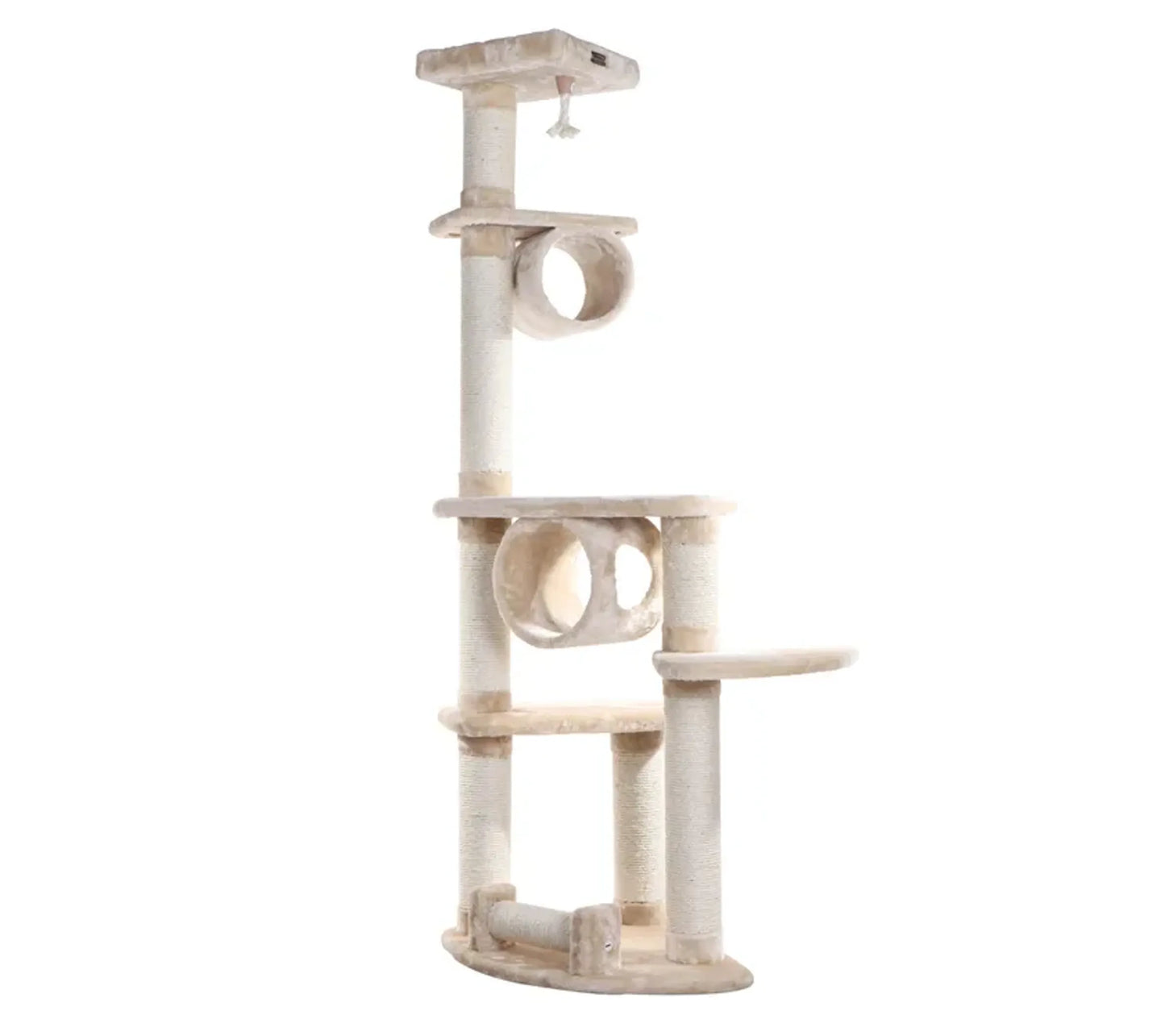 74 " H Real Wood Cat Tree With Cured Sisal Posts A7463