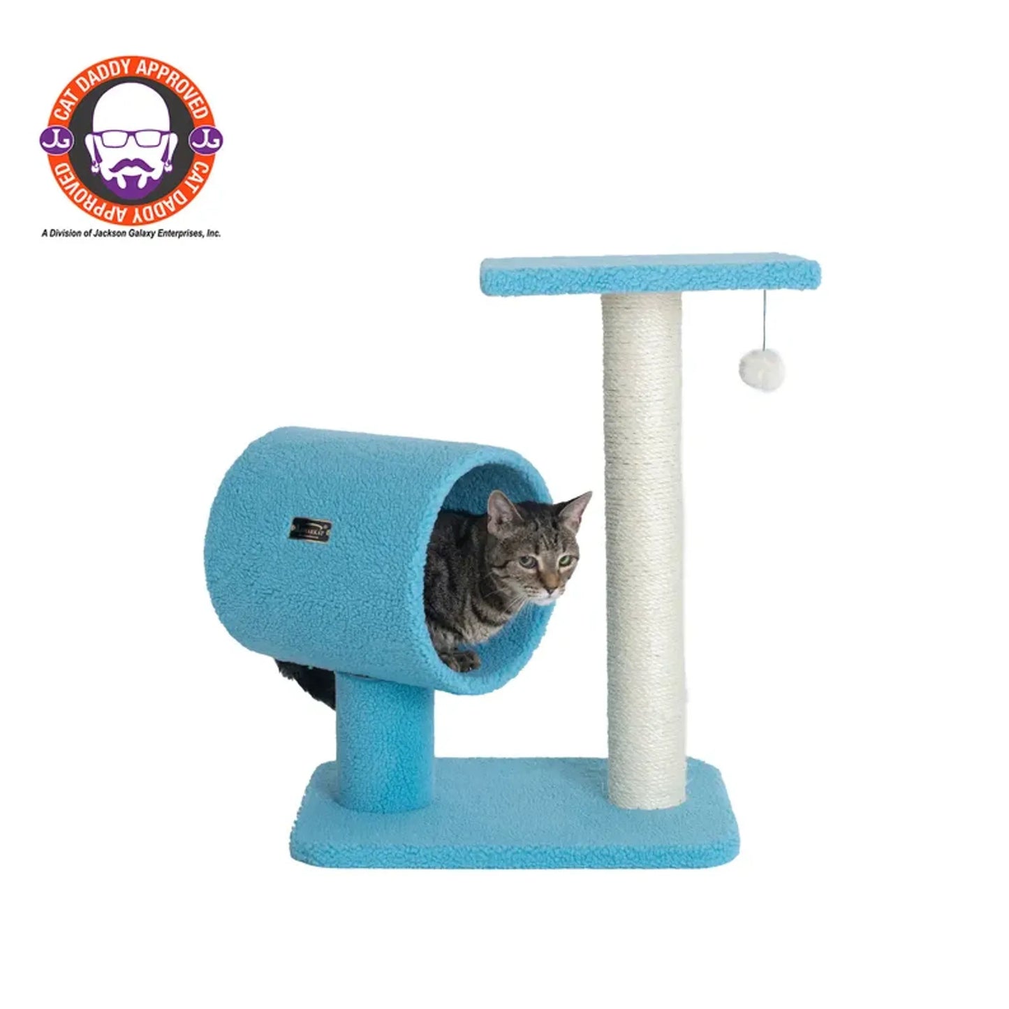 Armarkat Sky Blue 25" Cat Tree, Real Wood Scratcher for Cats