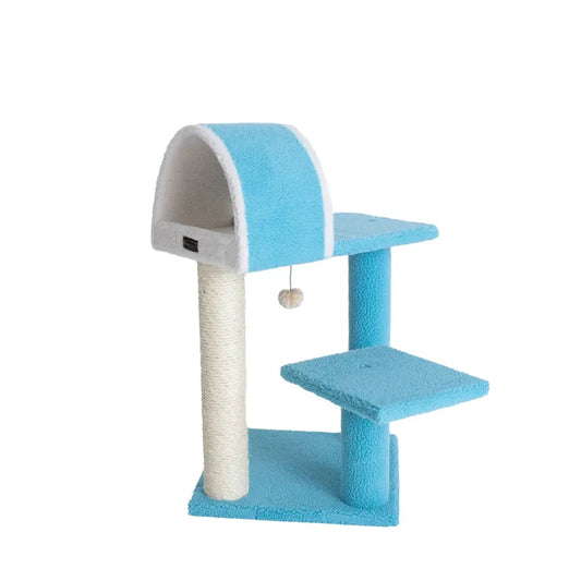 Armarkat Sky Blue 29" Cat Tree Real Wood Cat Tunnel