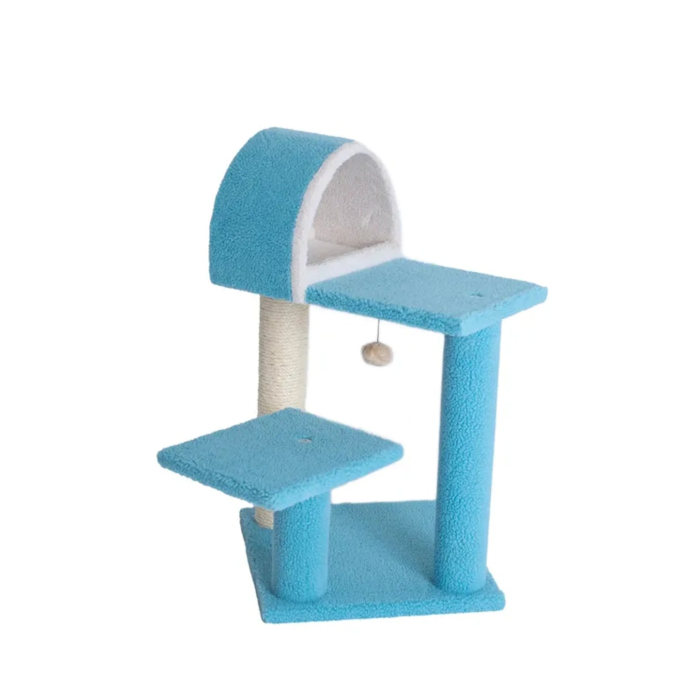 Armarkat Sky Blue 29" Cat Tree Real Wood Cat Tunnel