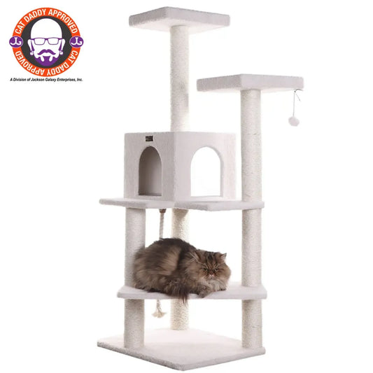 Armarkat Ivory 57" High Cat tree, Fleece Covered Cat Climber