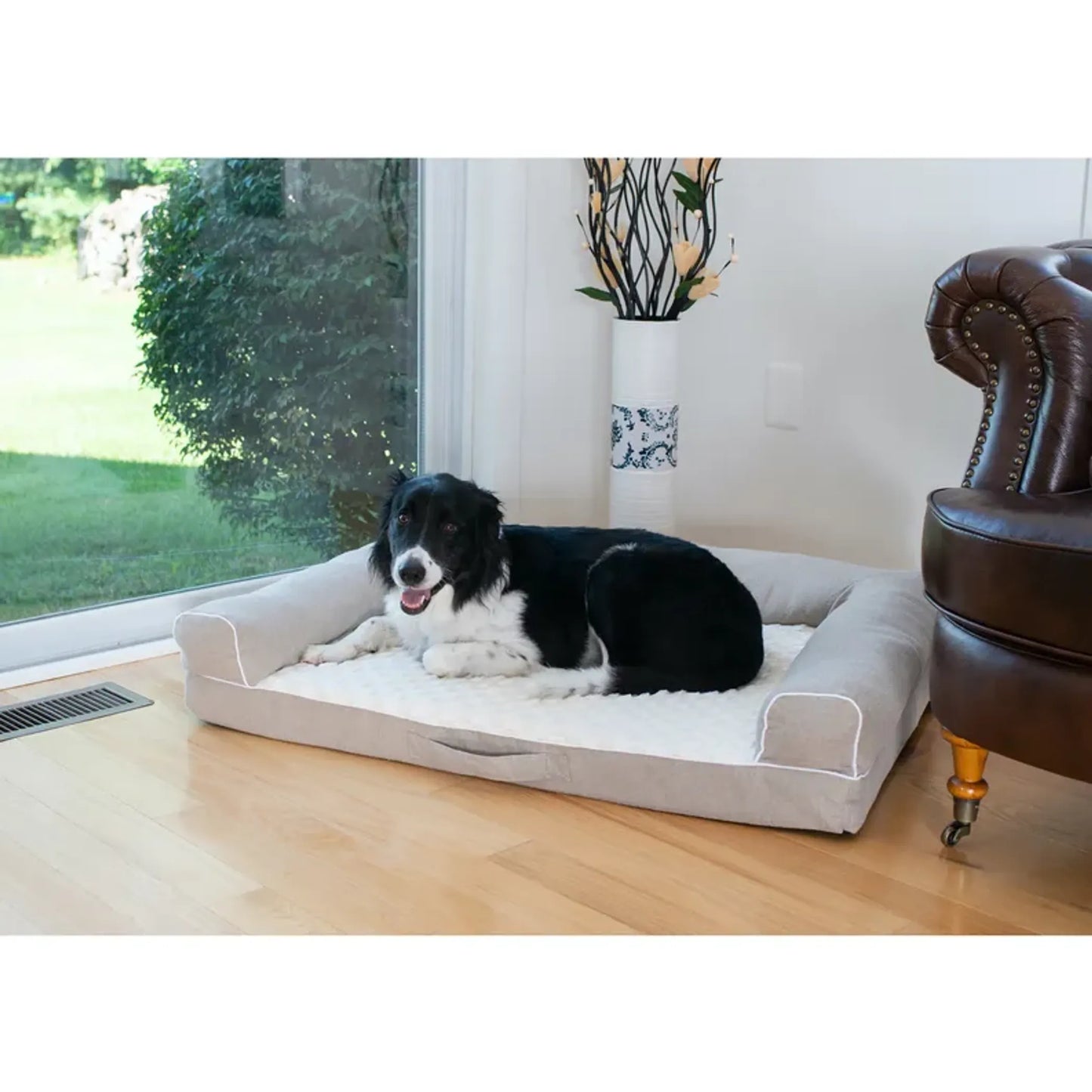 Armarkat D07B Medium Bolstered Pet Bed Cushion W Memory Foam