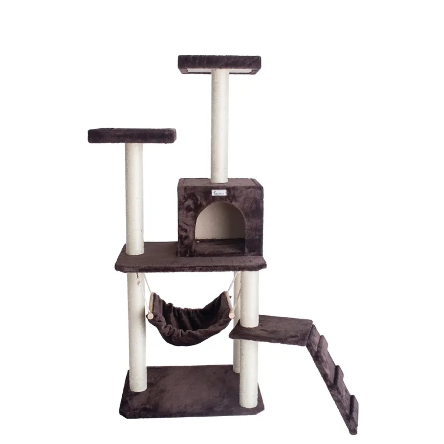 GleePet 57-Inch Cat Tree Real Wood Climber  With Four Levels