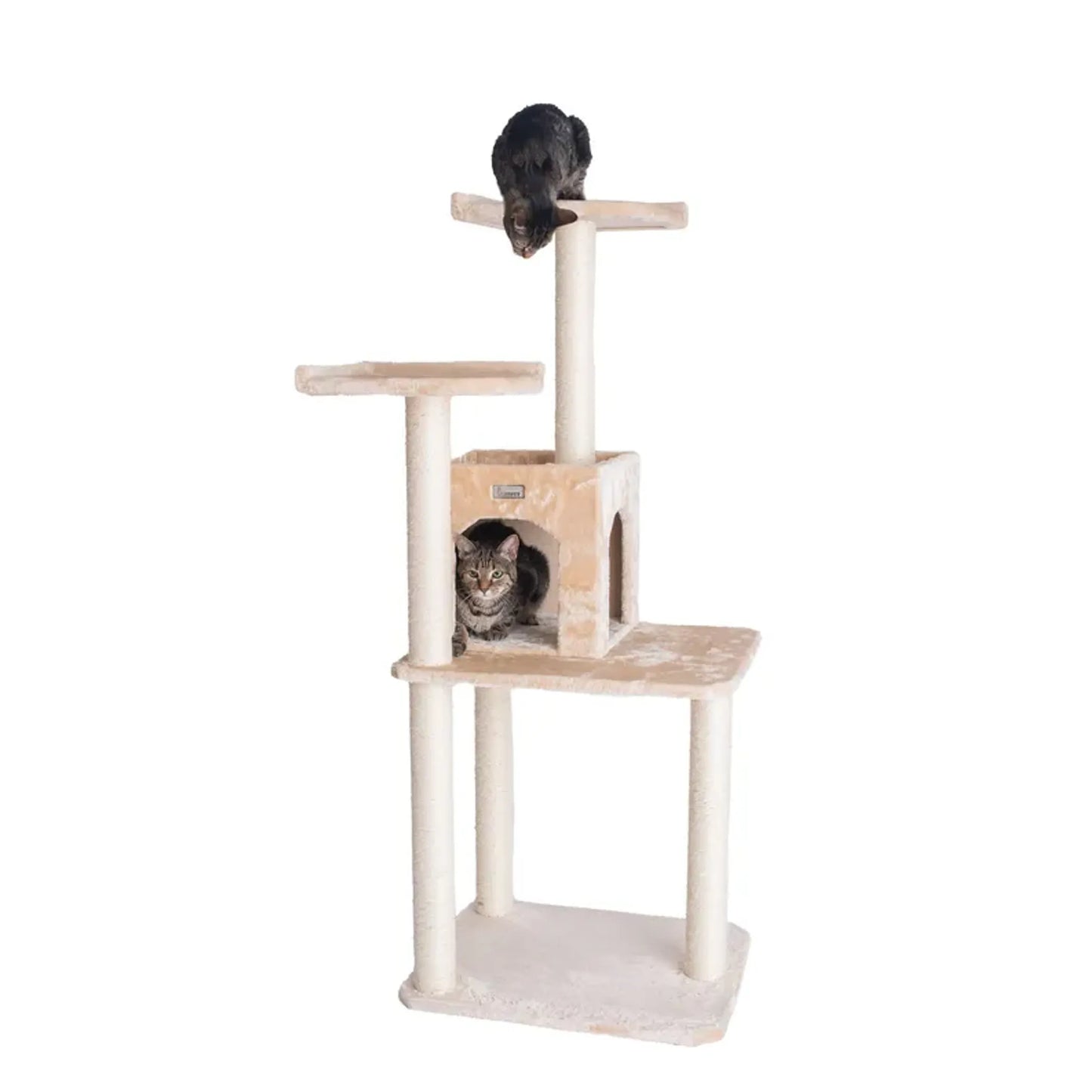 GleePet 57-Inch Height Cat Tree Two-Door Real Wood Condo Bge