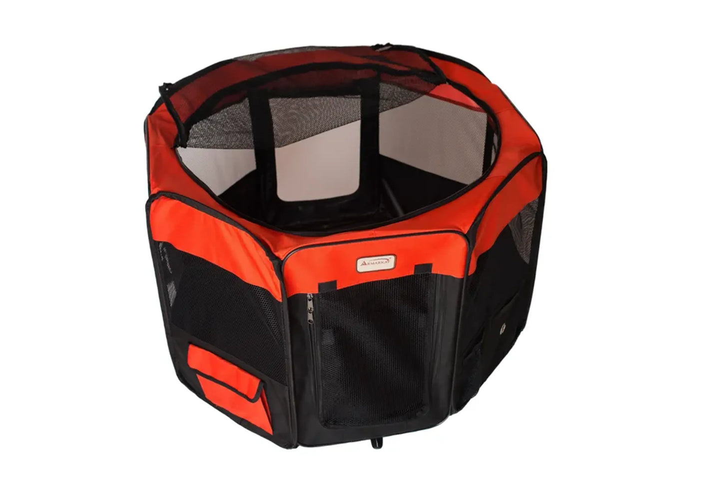 Armarkat PP002R-XL Portable Pet Playpen In Bk and Rd Combo