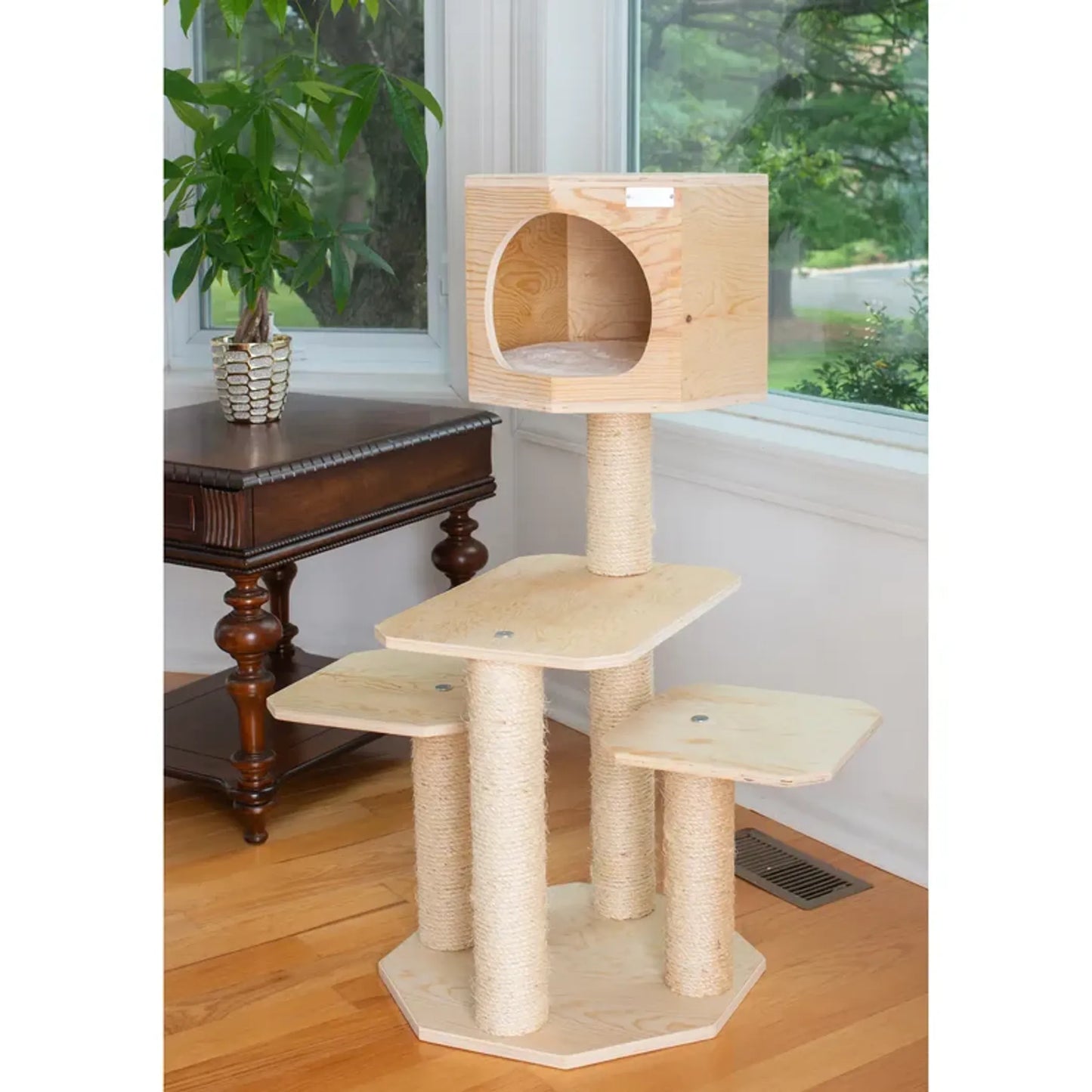 Armarkat Premium  Scots Pine, Solid Wood Cat Tree 46" Tall